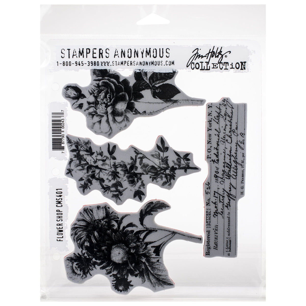 Tim Holtz Cling Stamps - Flowers, Leaves & Botanicals