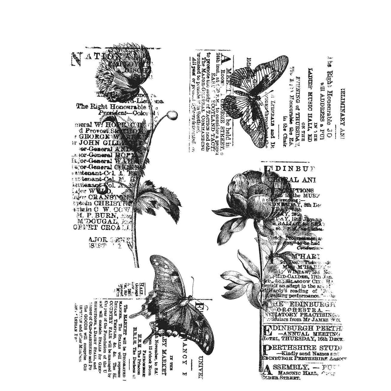Tim Holtz Cling Stamps - Backgrounds & Textures