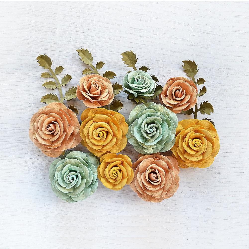 Whitney Paper Flowers 14/Pkg Sunshine And Lemonade