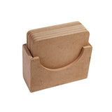 Load image into Gallery viewer, MDF Wood Coaster With Stand 1/Pkg Square 4&quot;X4&quot;
