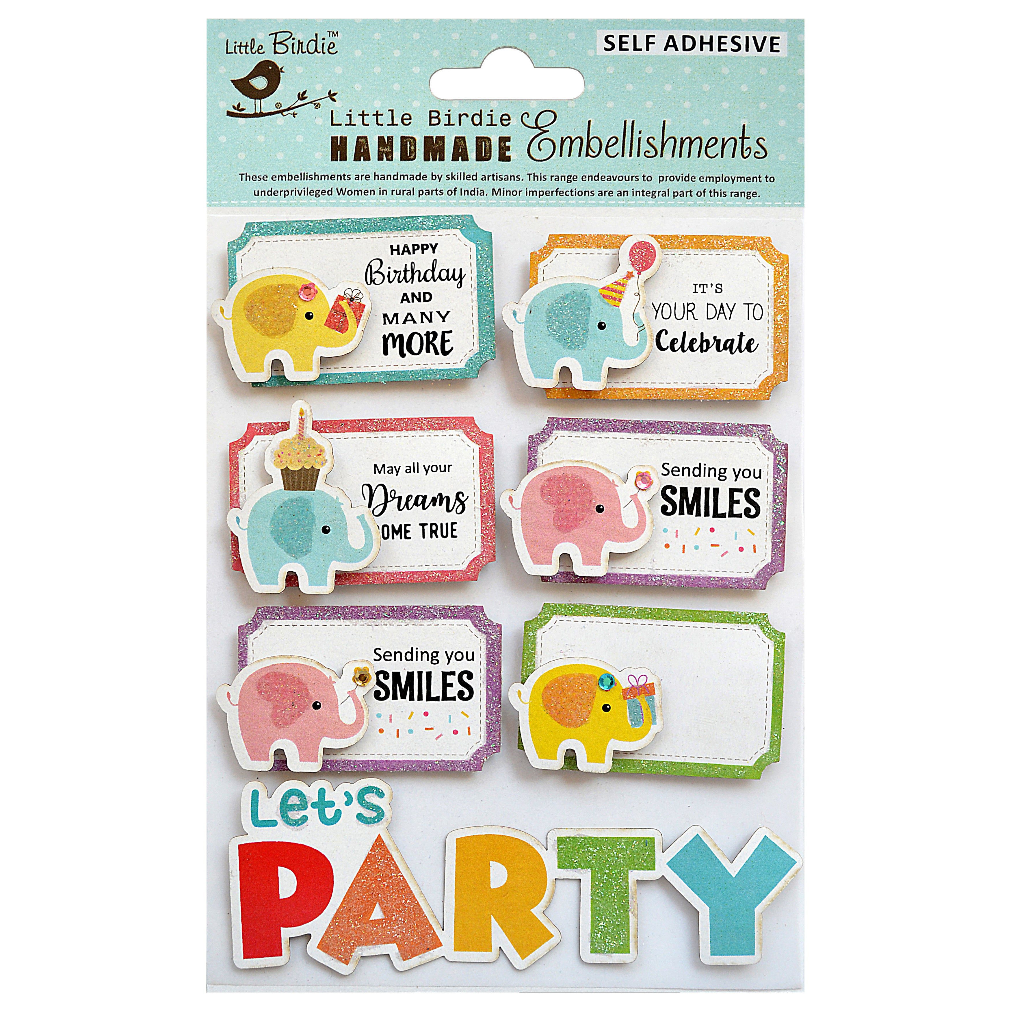 Birthday Themed Embellishment Stickers from Little Birdie