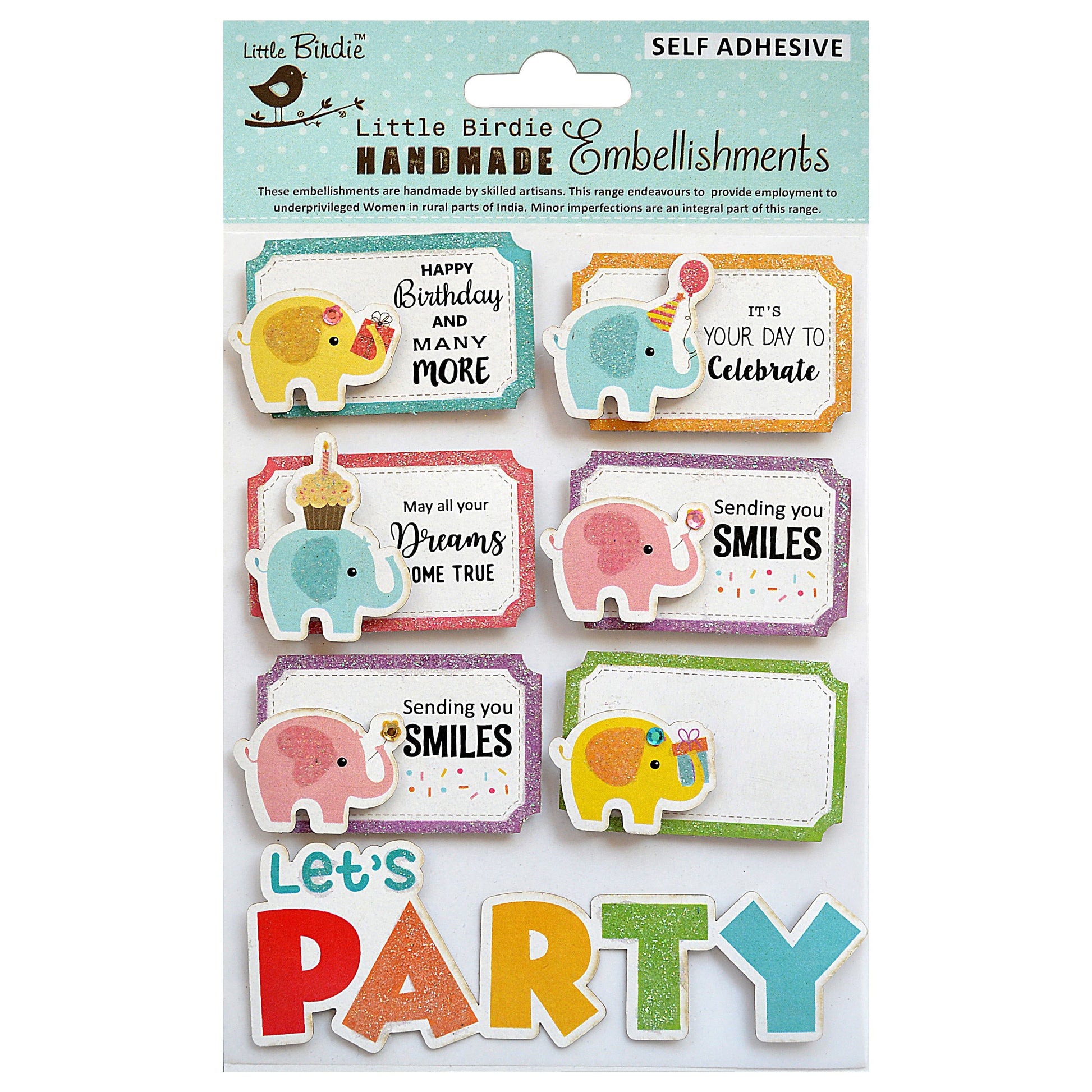 Birthday Themed Embellishment Stickers from Little Birdie