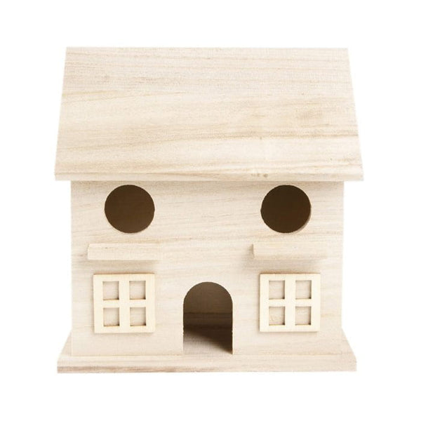 6.5" x 6.8" x 4.5" Unfinished Wood Birdhouses, 3 pack