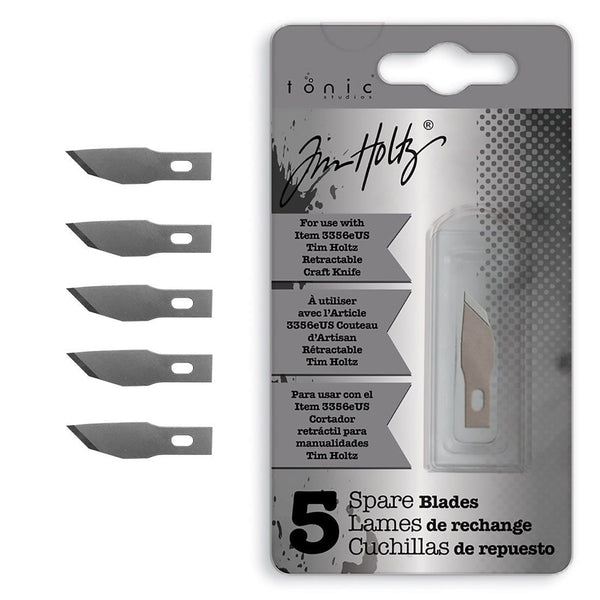 Tim Holtz Spare Blades (Wide Point) for Retractable Craft Knife 3356eUS, 5 pack - 3358E