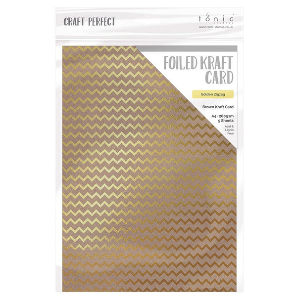 Craft Perfect A4 Foiled Kraft Cardstock Pack