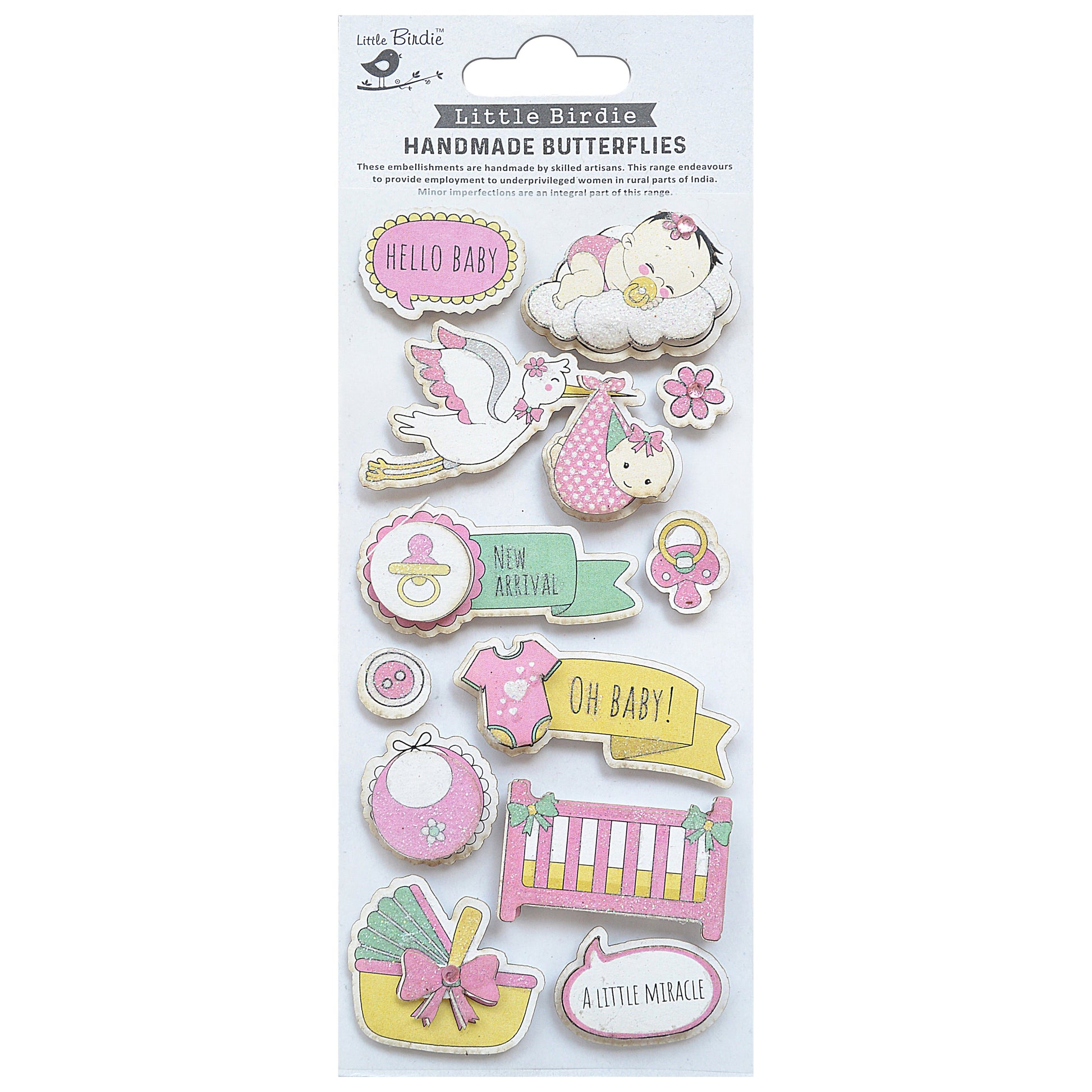 3D Embellishment 8/Pkg Hello Baby