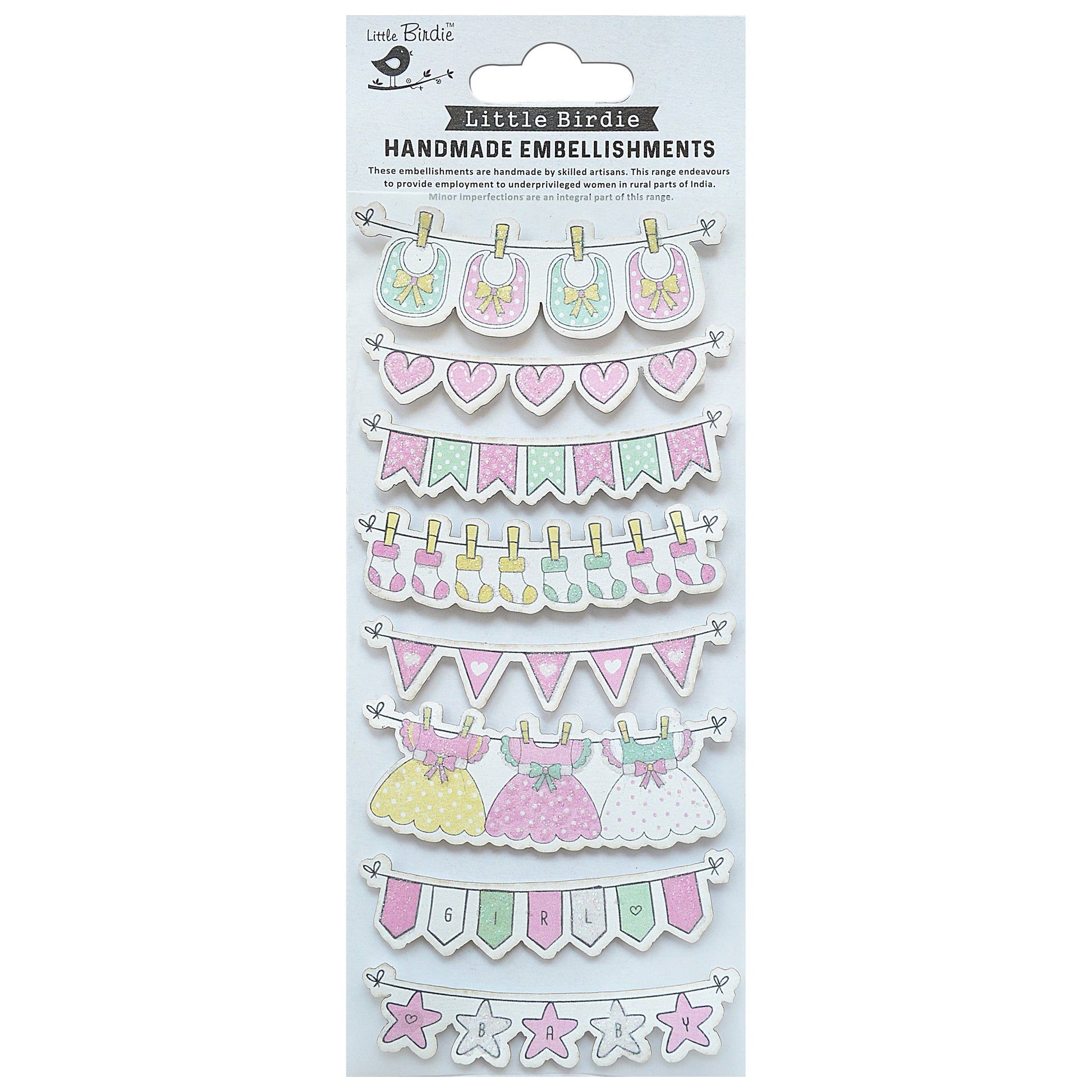 3D Embellishment 8/Pkg Hello Baby
