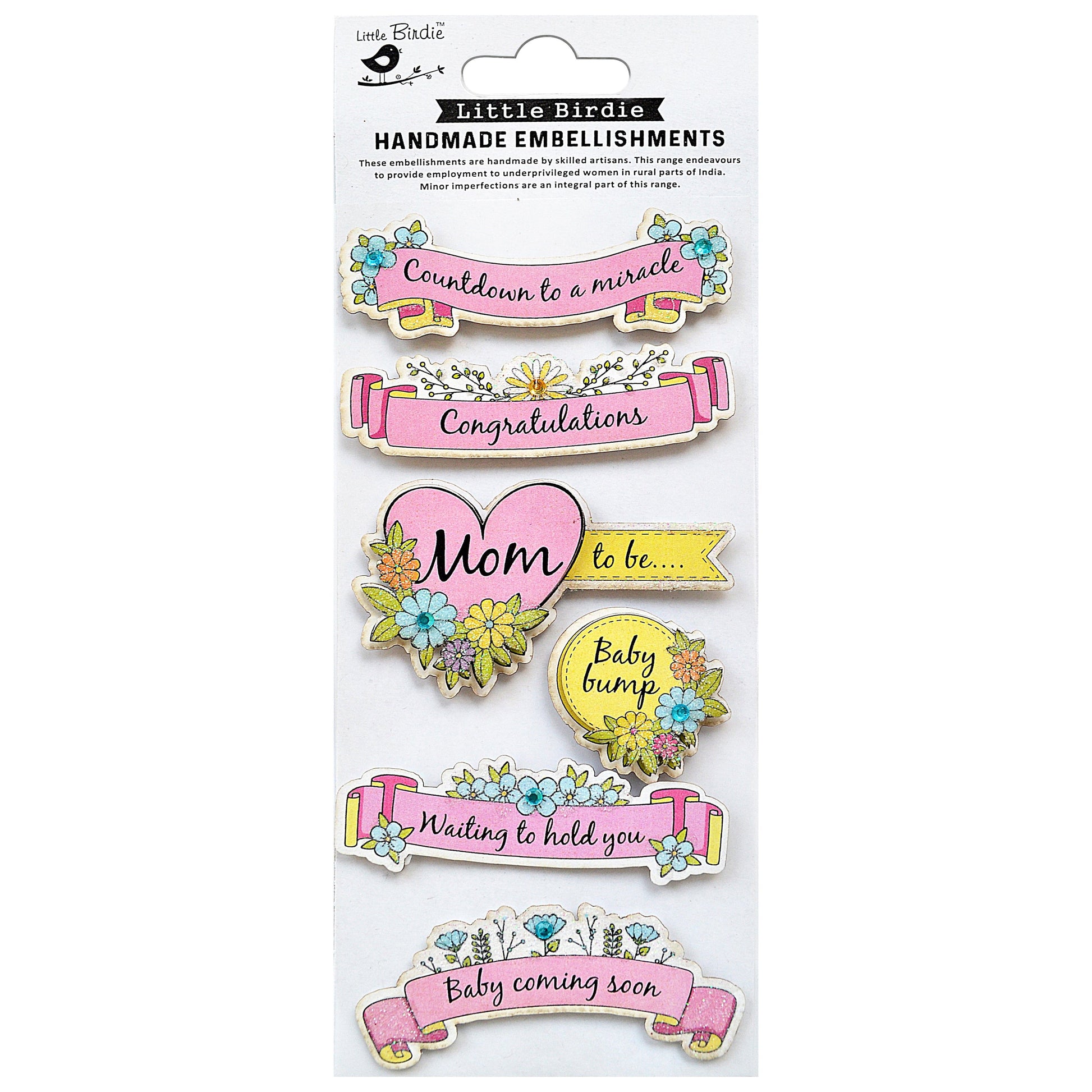 3D Embellishment 8/Pkg Hello Baby