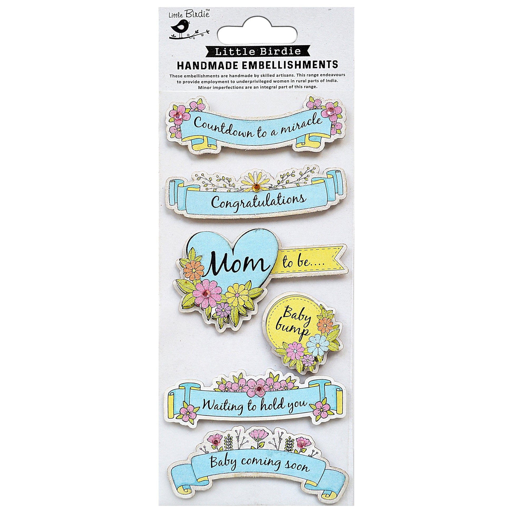 3D Embellishment 8/Pkg Hello Baby