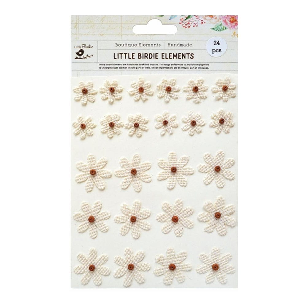 Enchanted Burlap Flower and Butterfly Sticker Embellishments