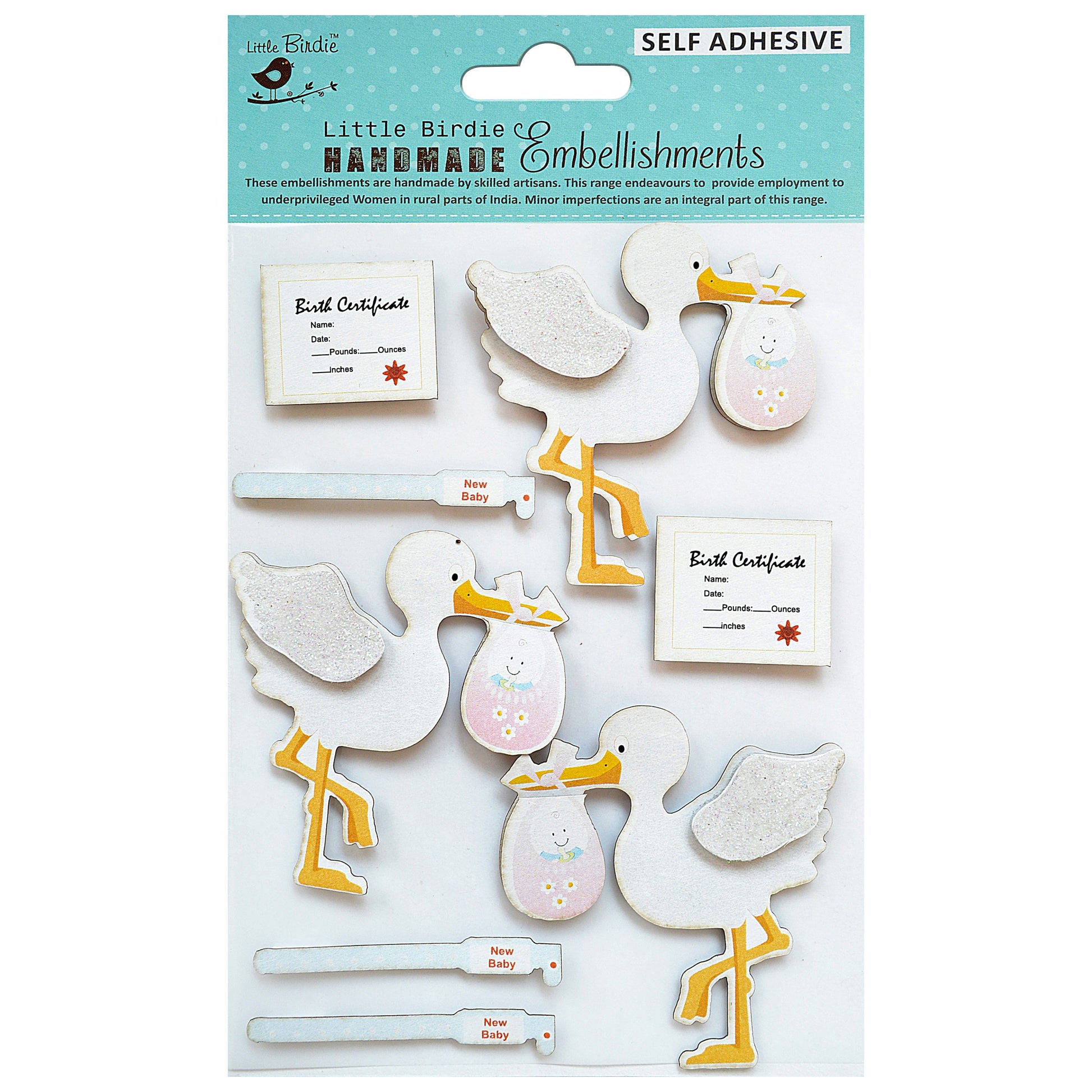 3D Embellishment 8/Pkg Hello Baby