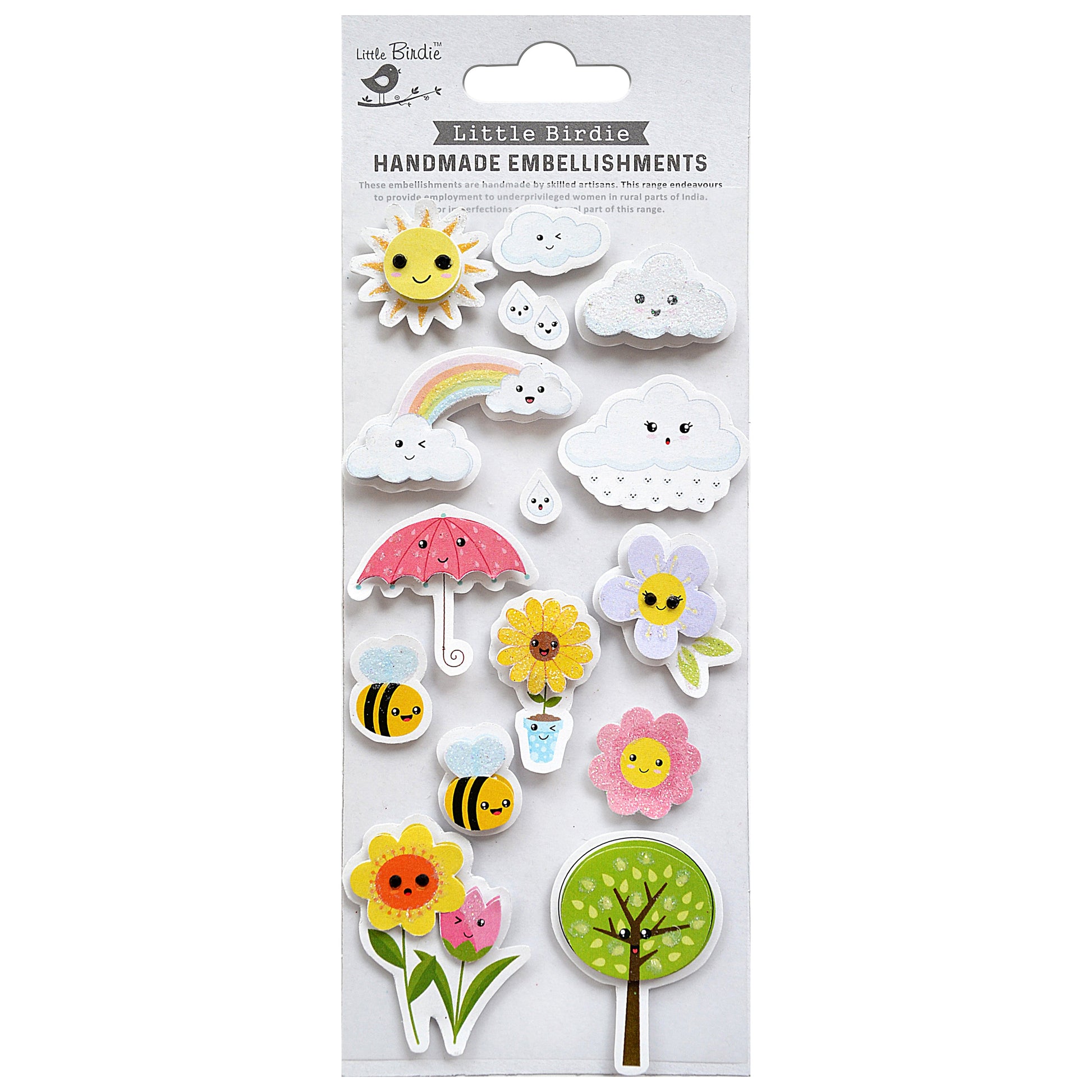 Sunshine 'N Clouds Handmade 3D Embellishments from Little Birdie