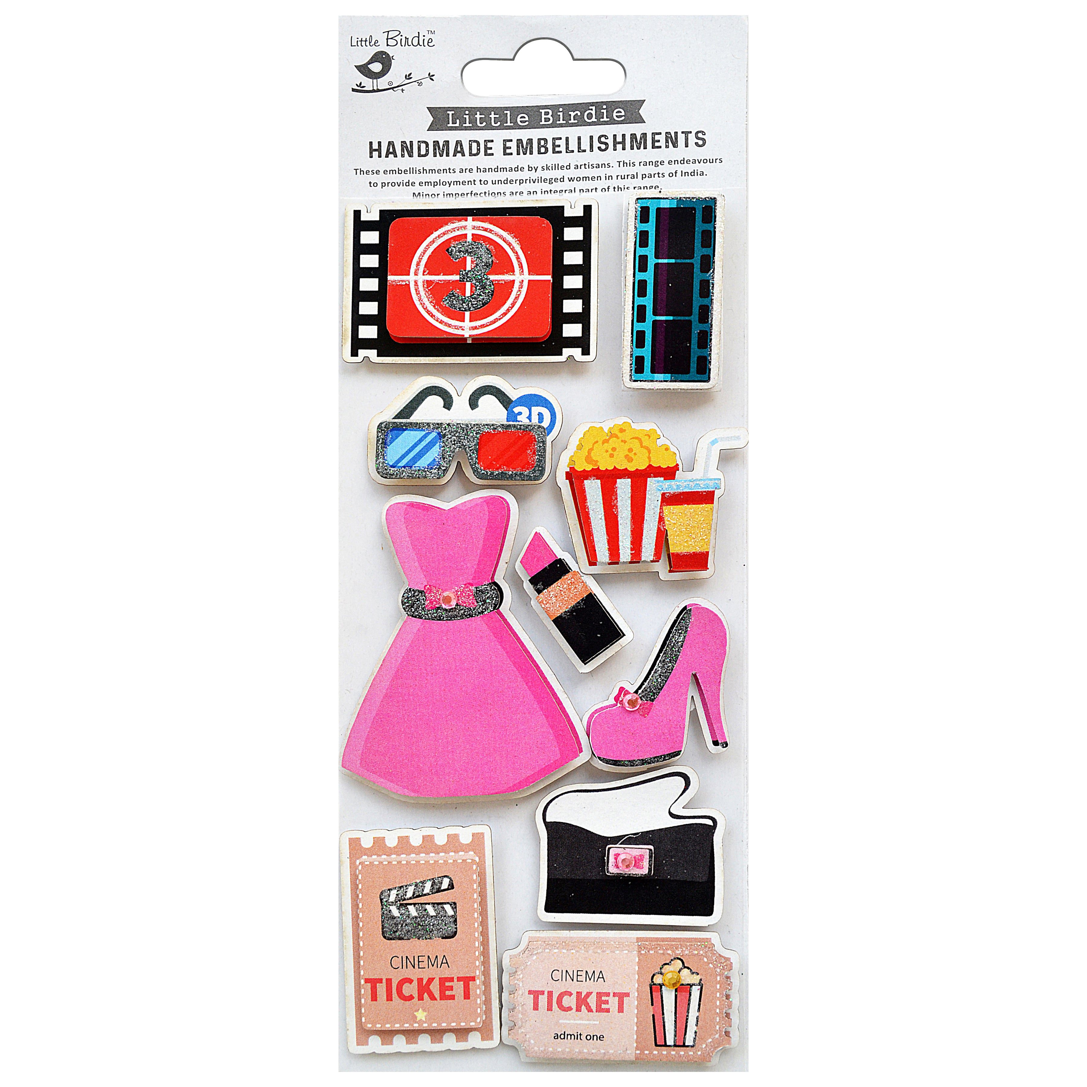 To The Cinema 3D Embellishments from Little Birdie