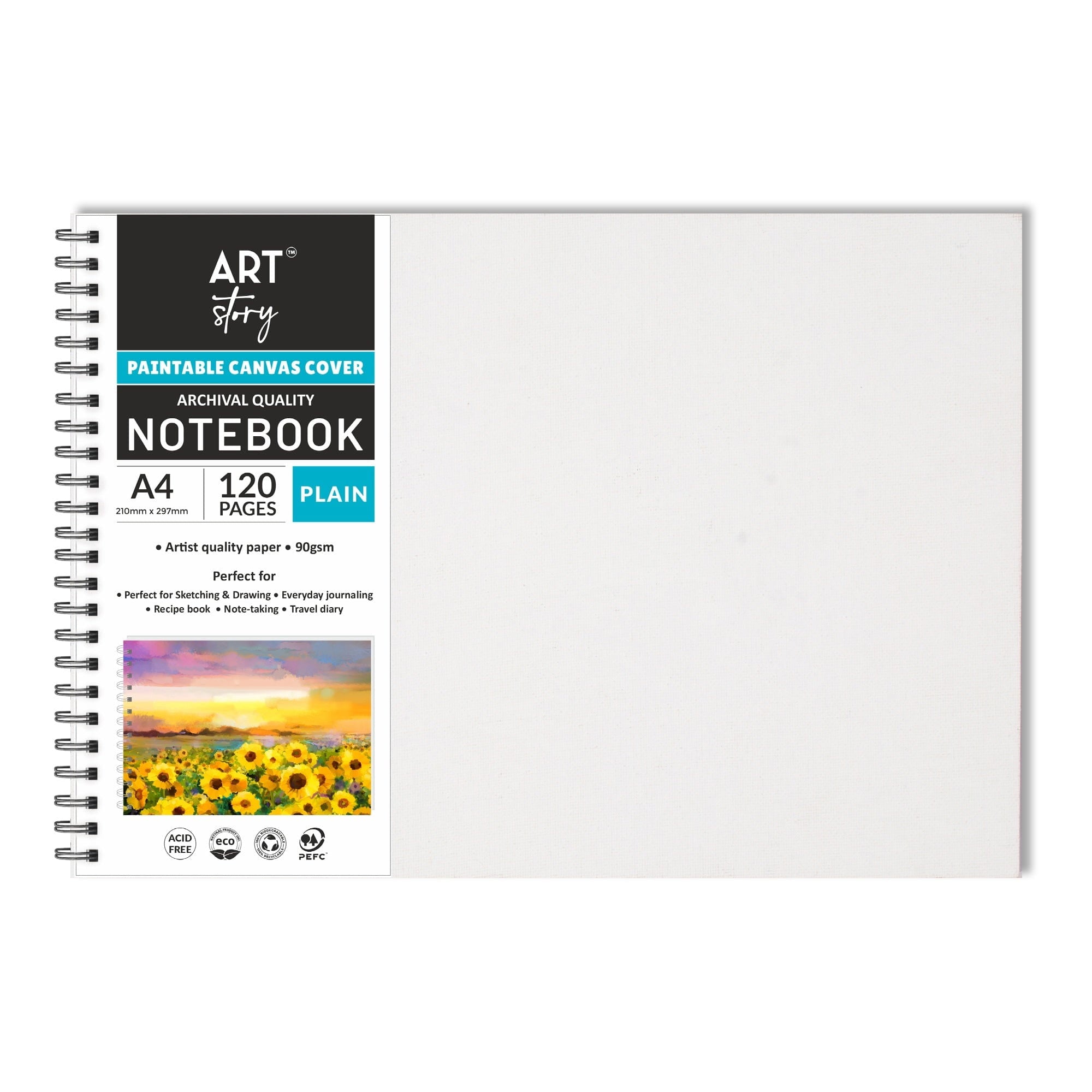 Customizable Canvas Cover Art Notebook from Little Birdie