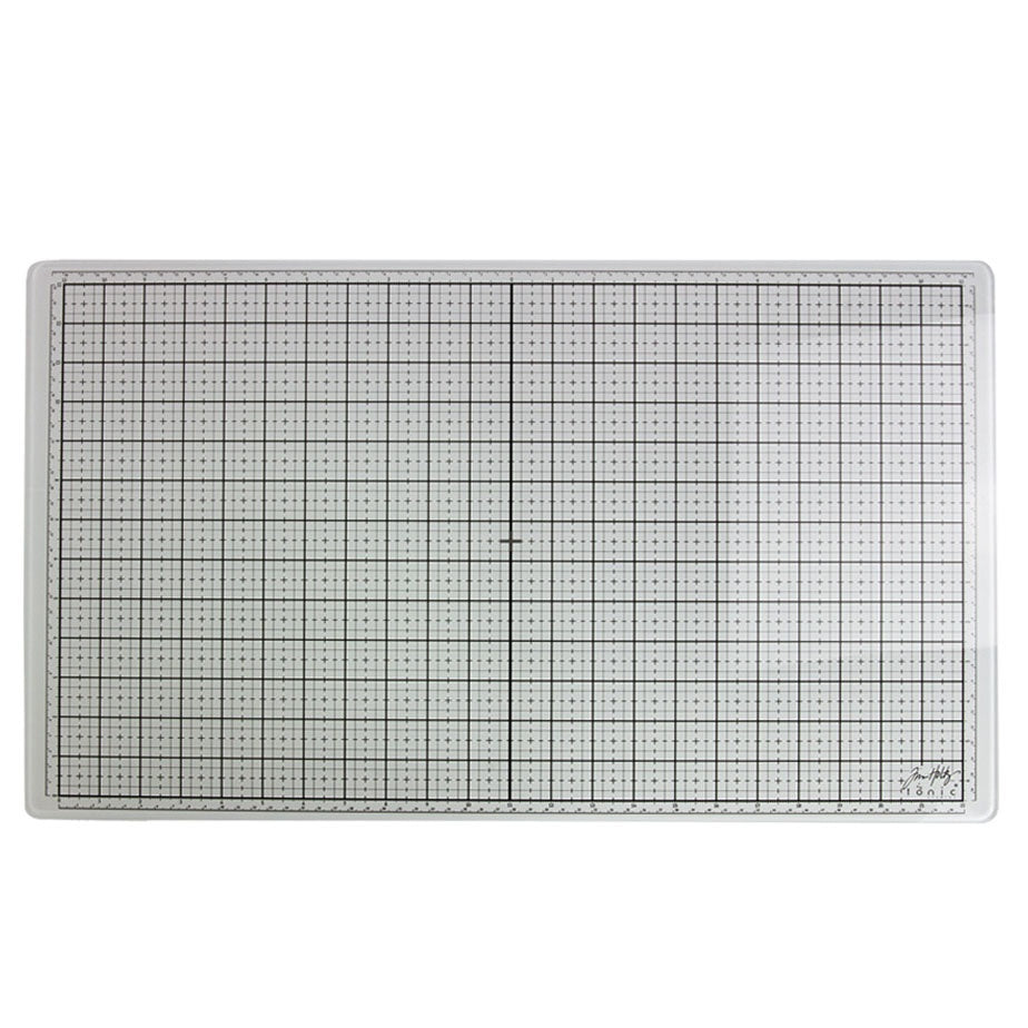 Tim Holtz White Glass Media Mat with Full Work Surface Grid
