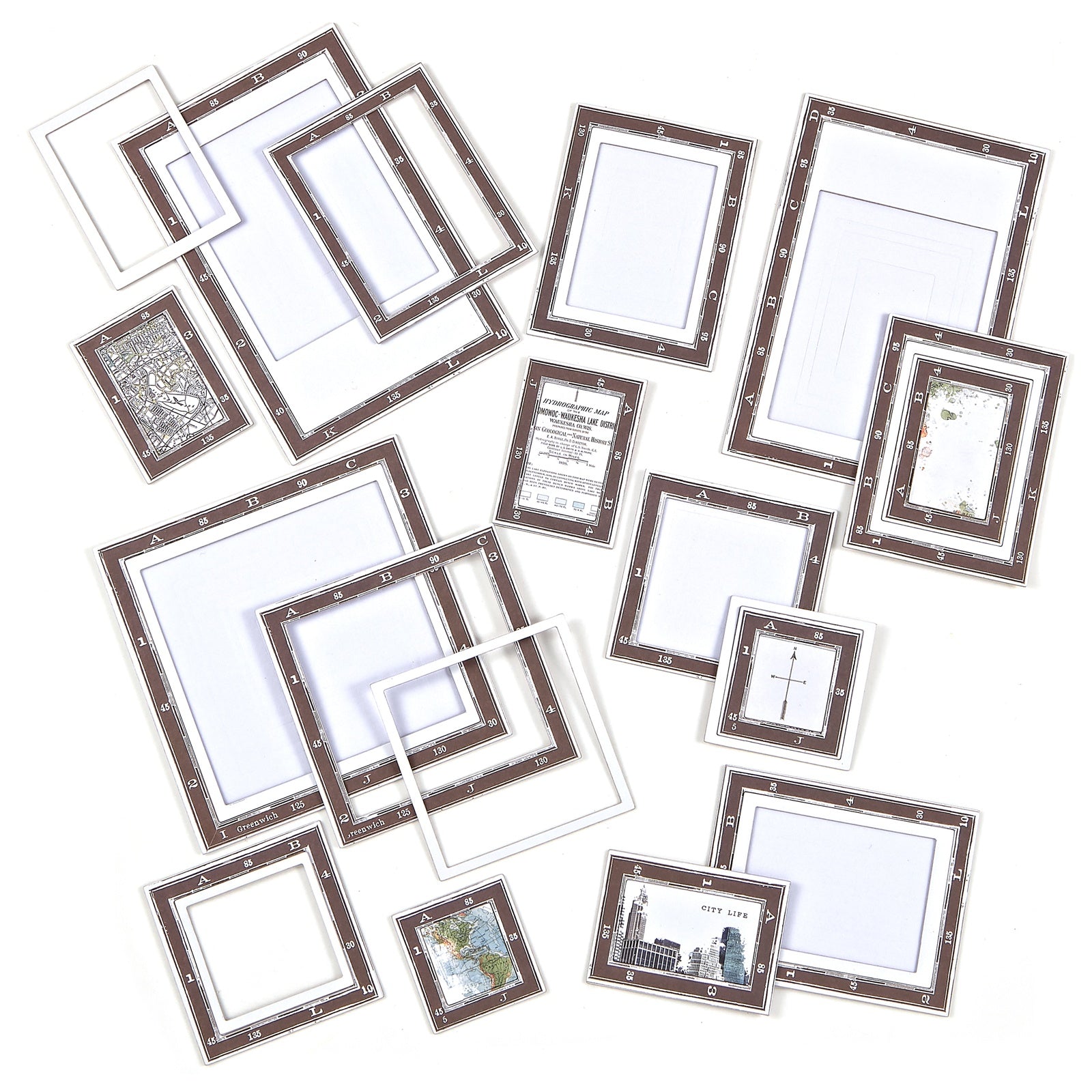 49 And Market Wherever Map Frames Chipboard Set