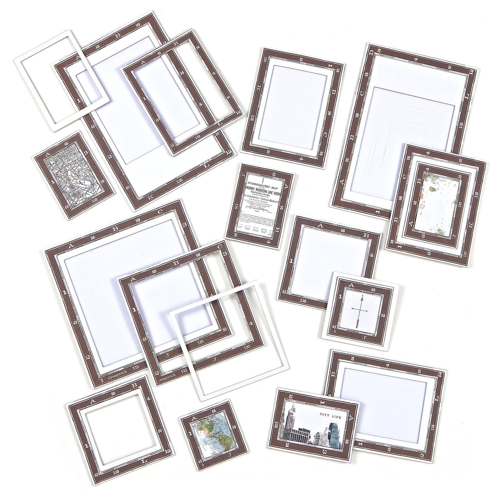 49 And Market Wherever Map Frames Chipboard Set