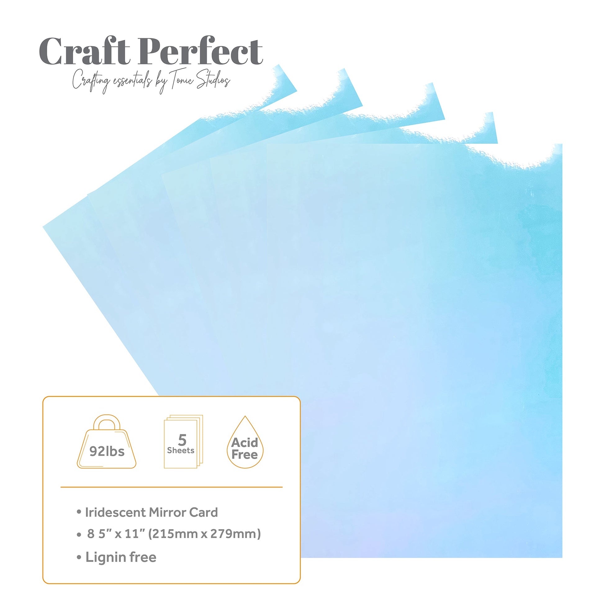 Craft Perfect 8.5x11 Iridescent Mirror Cardstock Pack