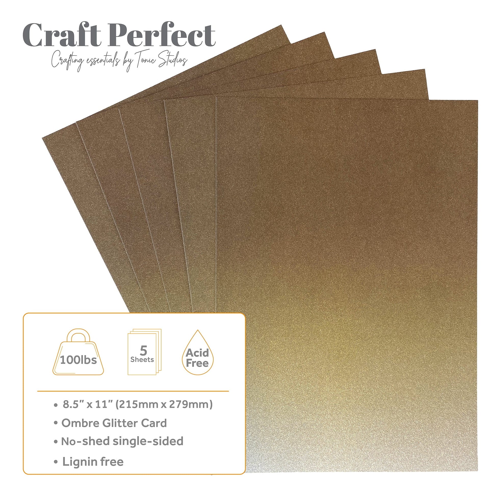 Craft Perfect Glitter Ombre Cardstock Pack