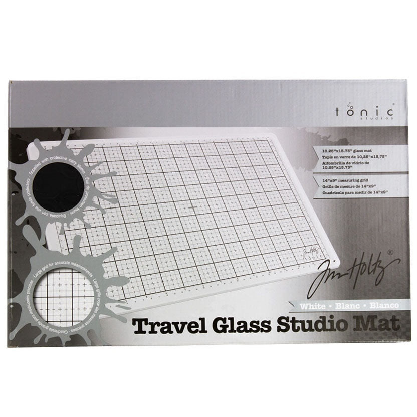 Tim Holtz White Glass Media Mat with Full Work Surface Grid