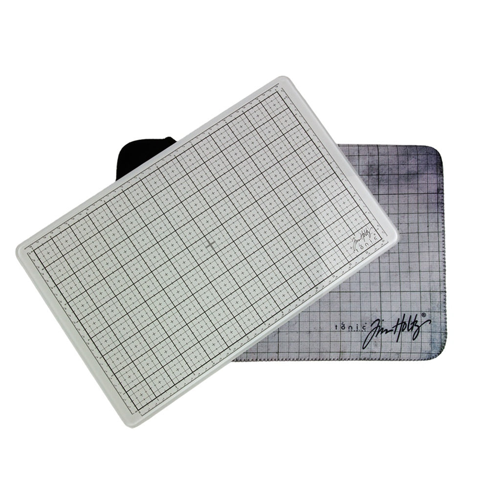 Tim Holtz White Glass Media Mat with Full Work Surface Grid