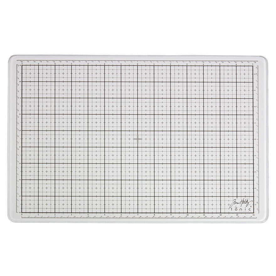 Tim Holtz White Glass Media Mat with Full Work Surface Grid
