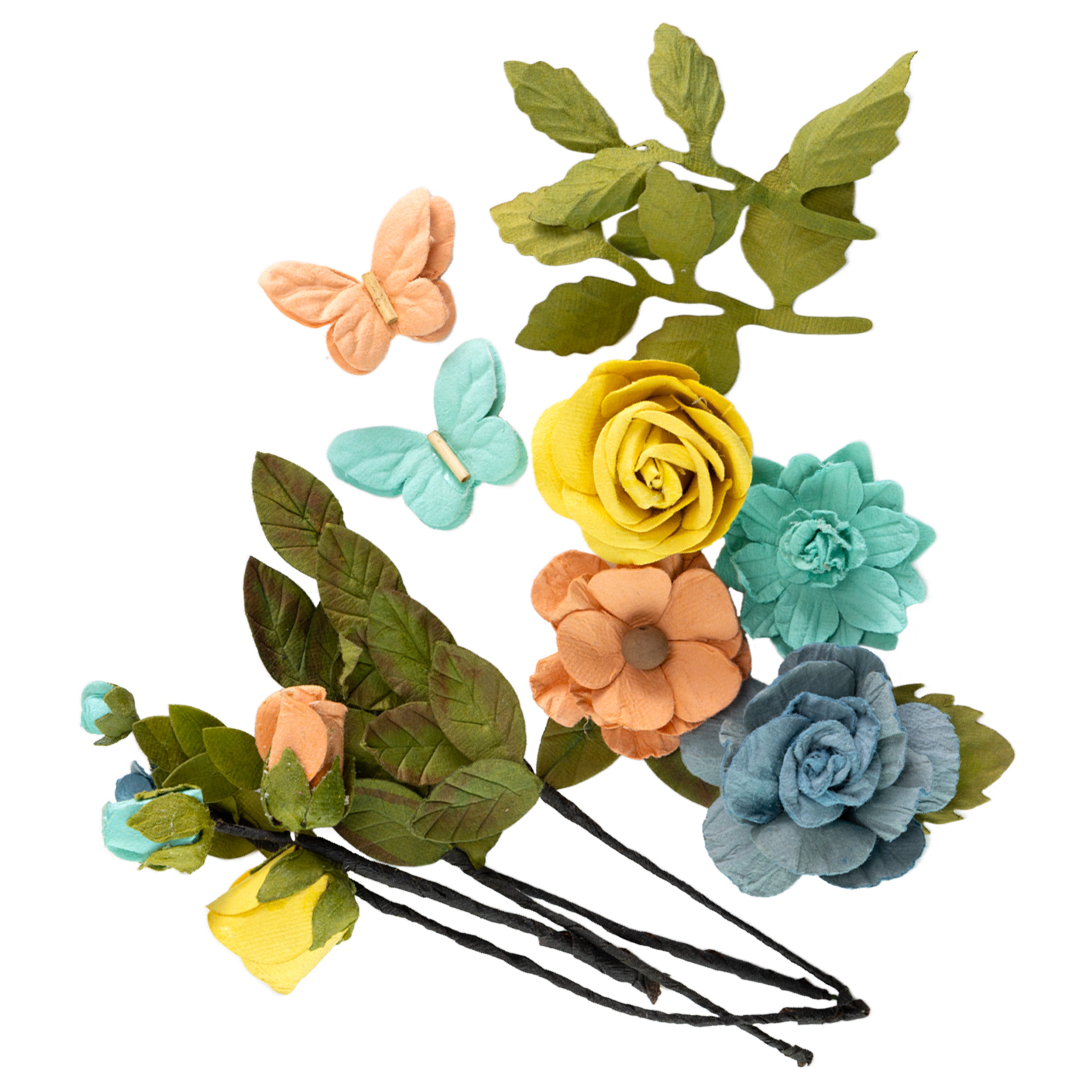 Sienna Paper Flowers and Butterflies from Little Birdie