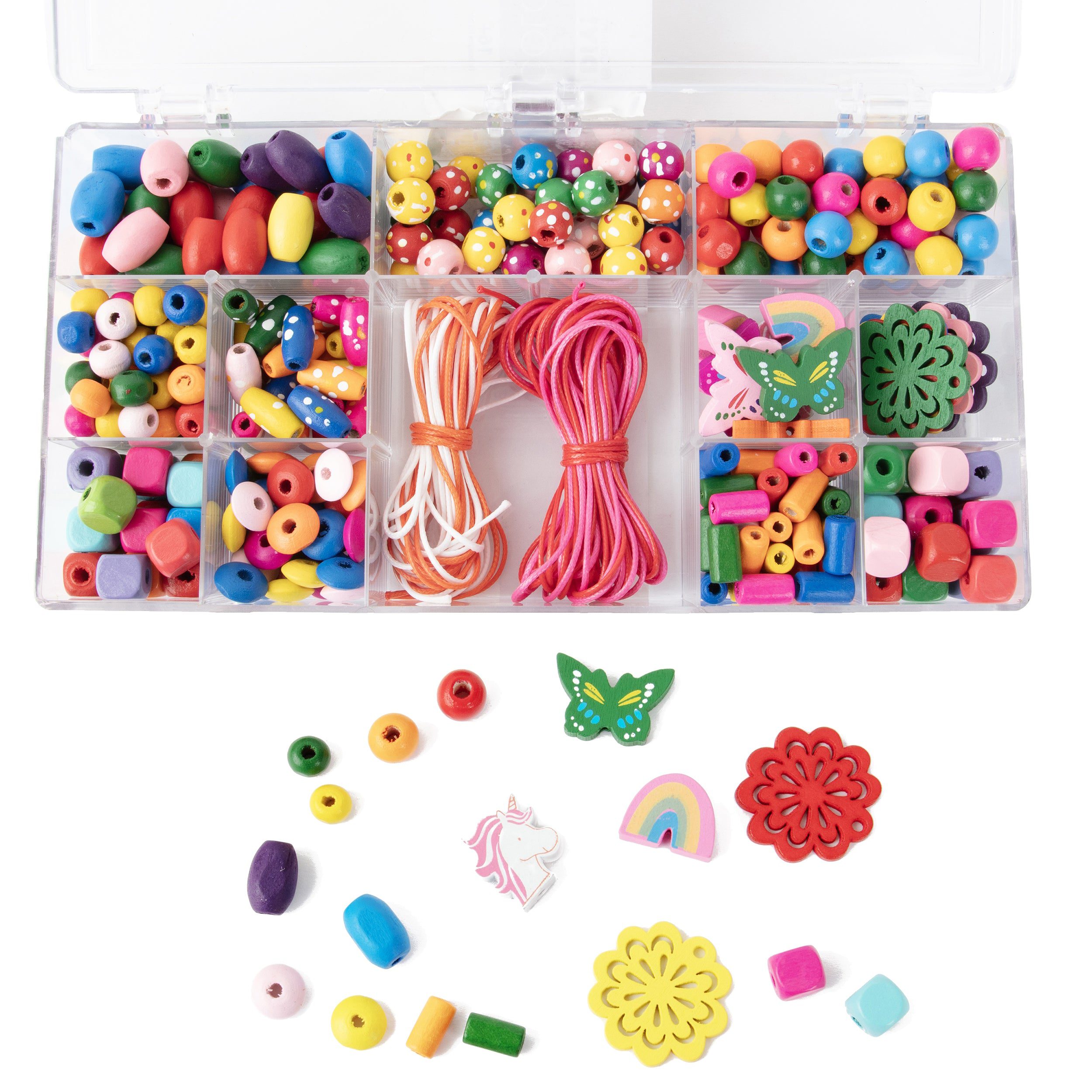 Colorful Wood Bead Box from CousinDIY , 350 pieces