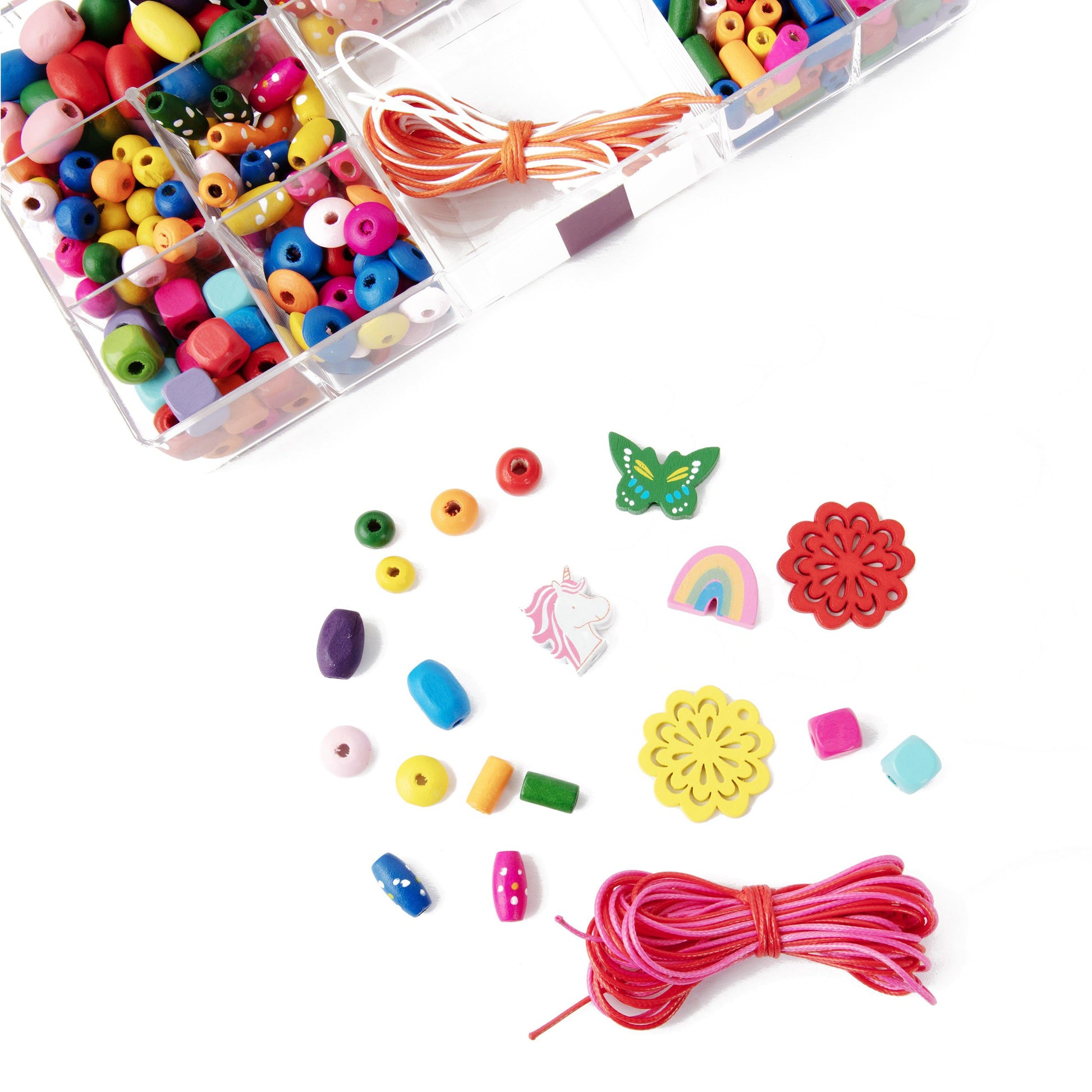 Colorful Wood Bead Box from CousinDIY , 350 pieces