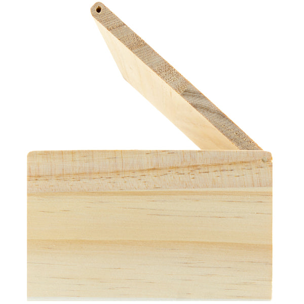 CousinDIY Unfinished Wood Box with Wood Hinge - 7" x 5" x 3"