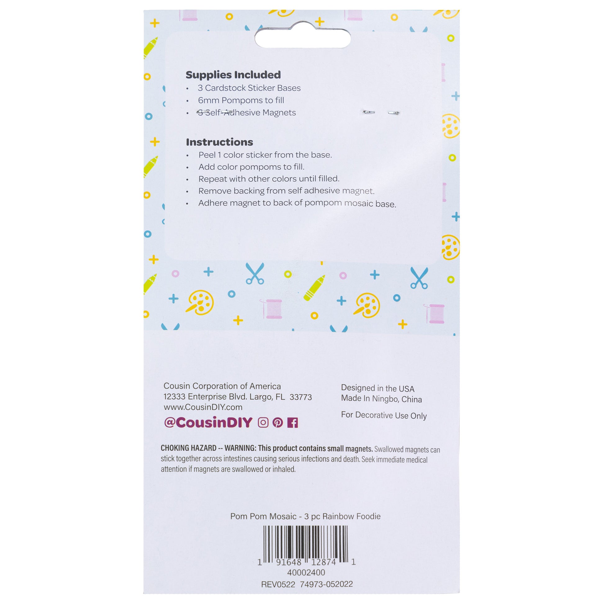 CousinDIY Pom-Pom Mosaic Kits