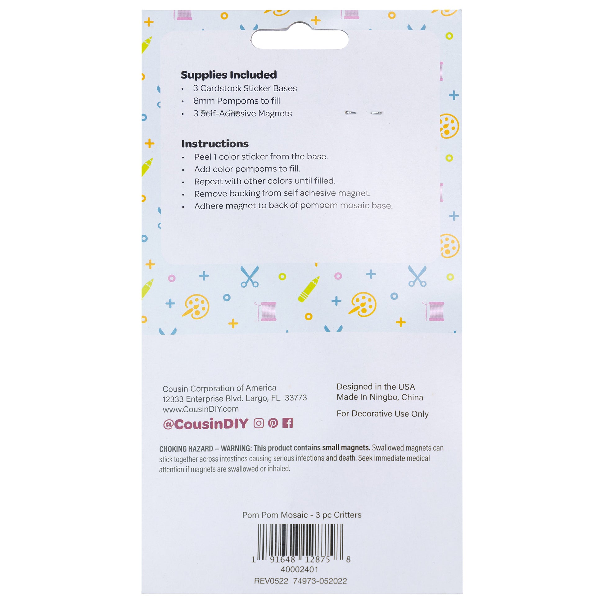CousinDIY Pom-Pom Mosaic Kits