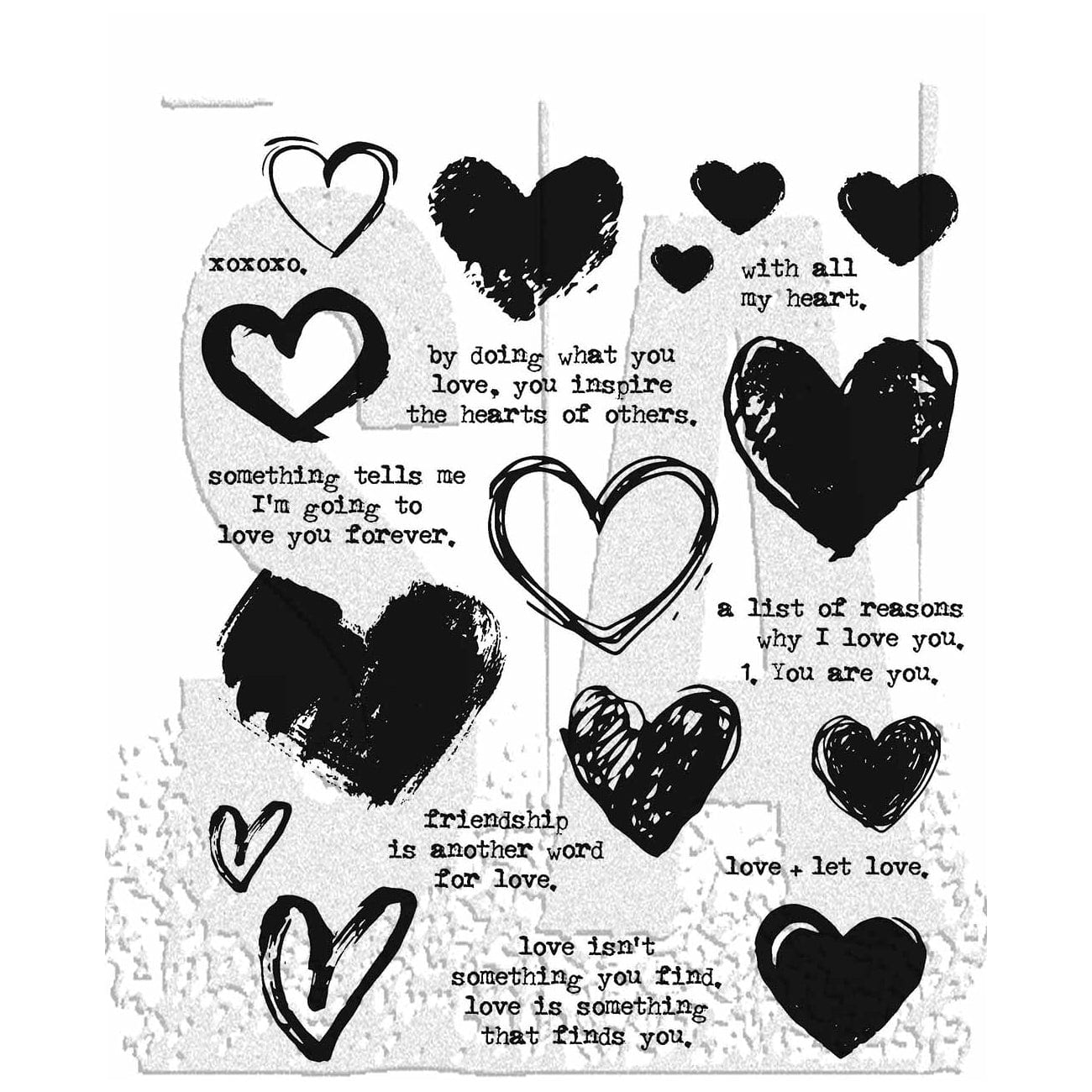 Tim Holtz Cling Stamps - Sentiments & Phrases