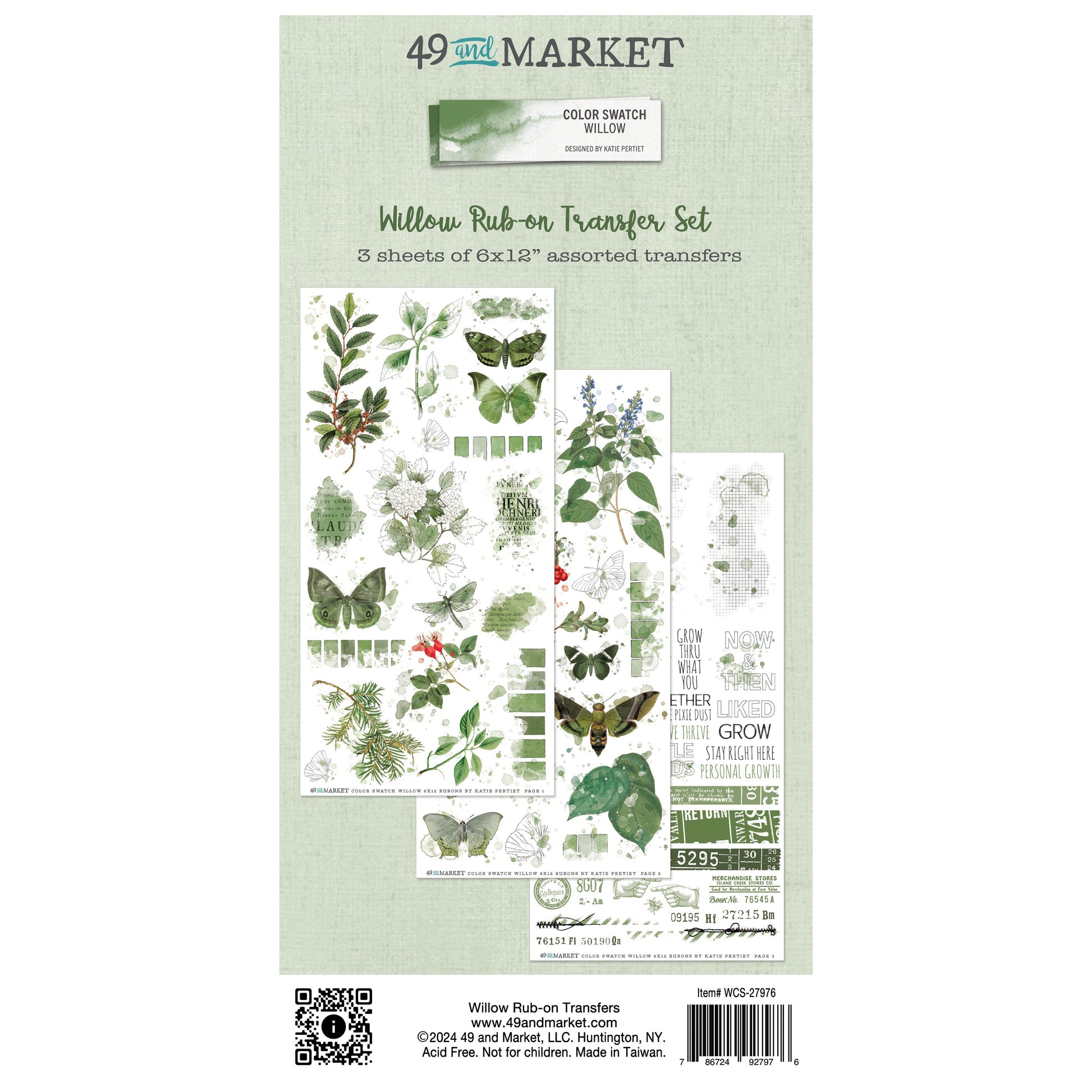49 and Market Color Swatch Rub-On Transfer Set