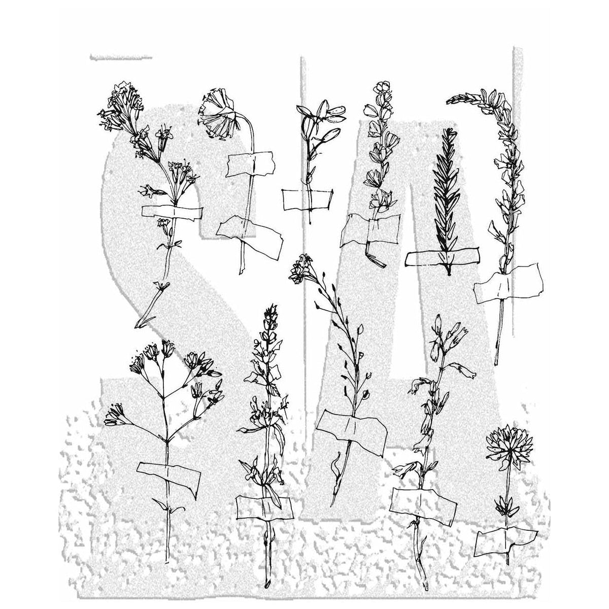 Tim Holtz Cling Stamps - Flowers, Leaves & Botanicals