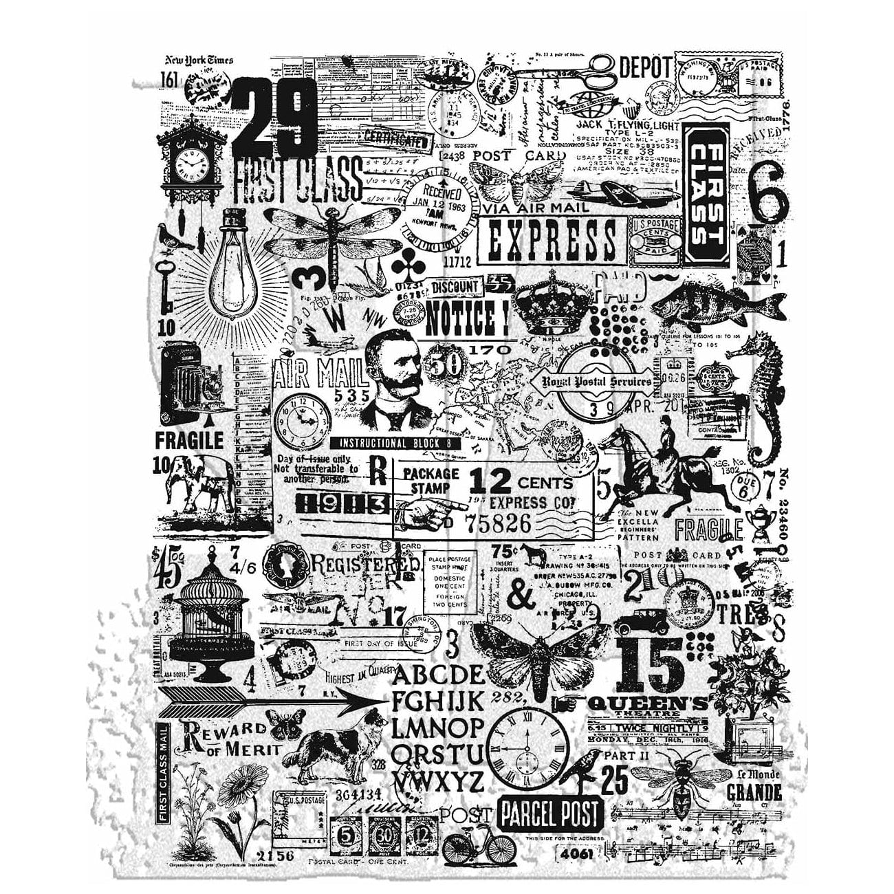 Tim Holtz Cling Stamps - Backgrounds & Textures