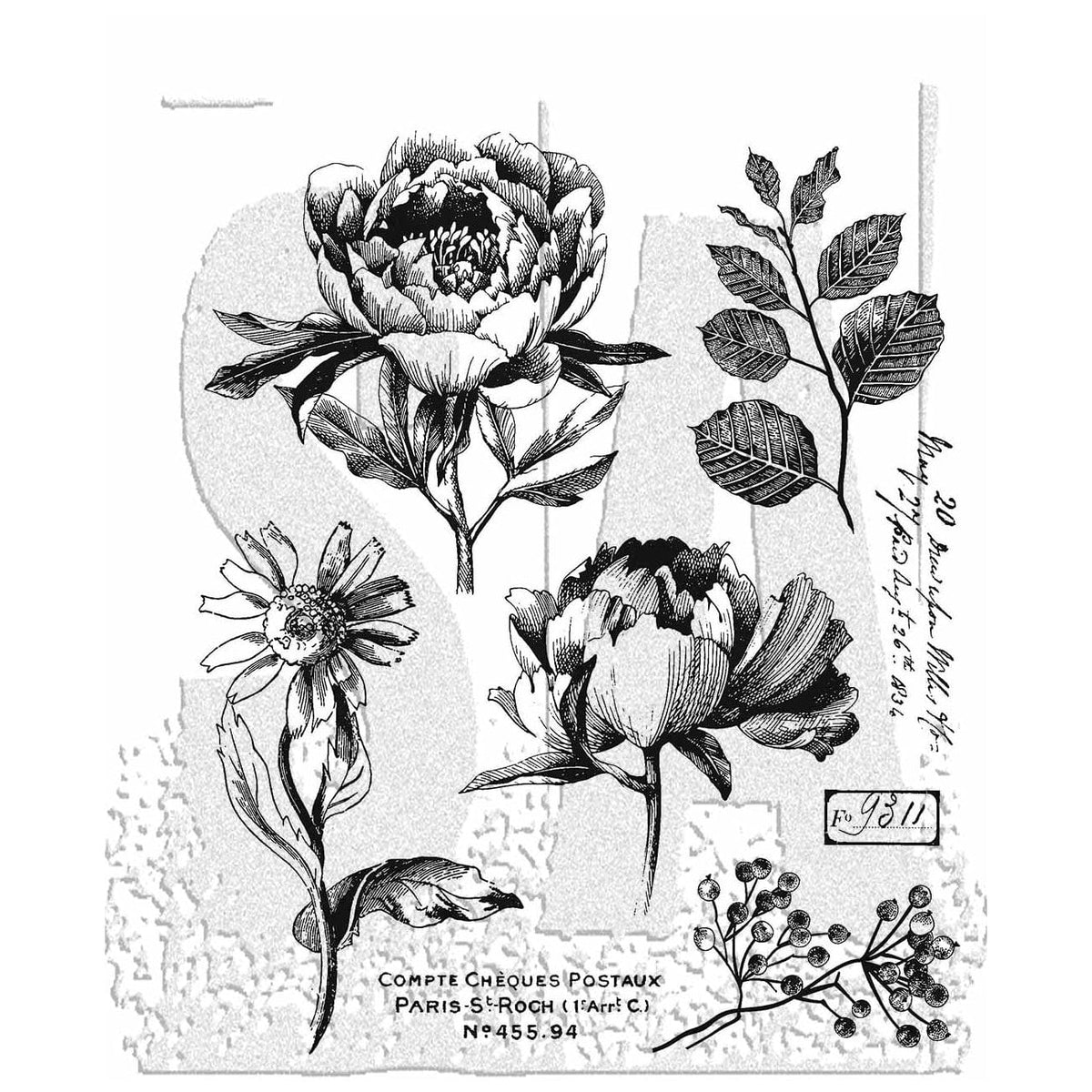 Tim Holtz Cling Stamps - Flowers, Leaves & Botanicals