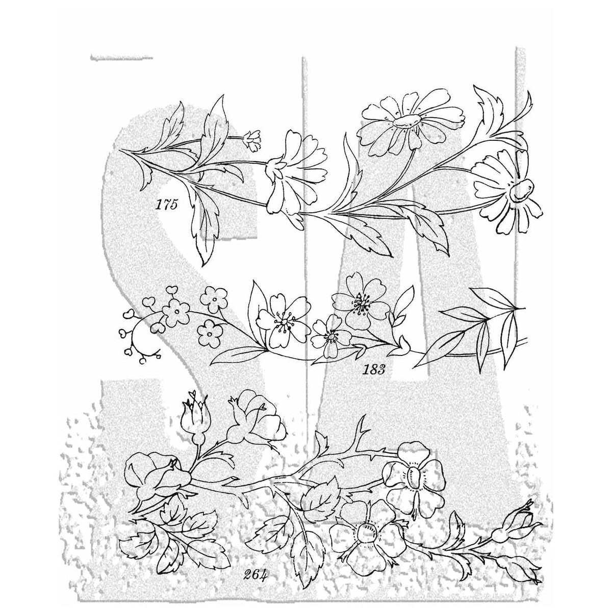 Tim Holtz Cling Stamps - Flowers, Leaves & Botanicals