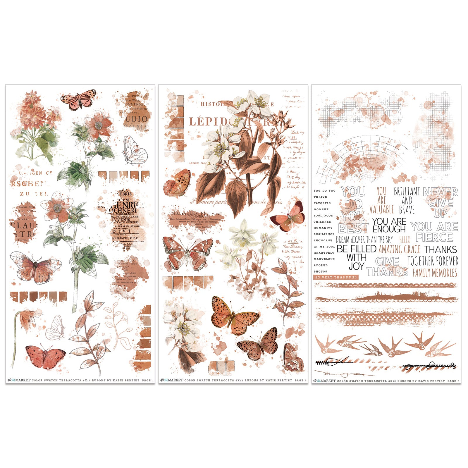 49 and Market Color Swatch Rub-On Transfer Set