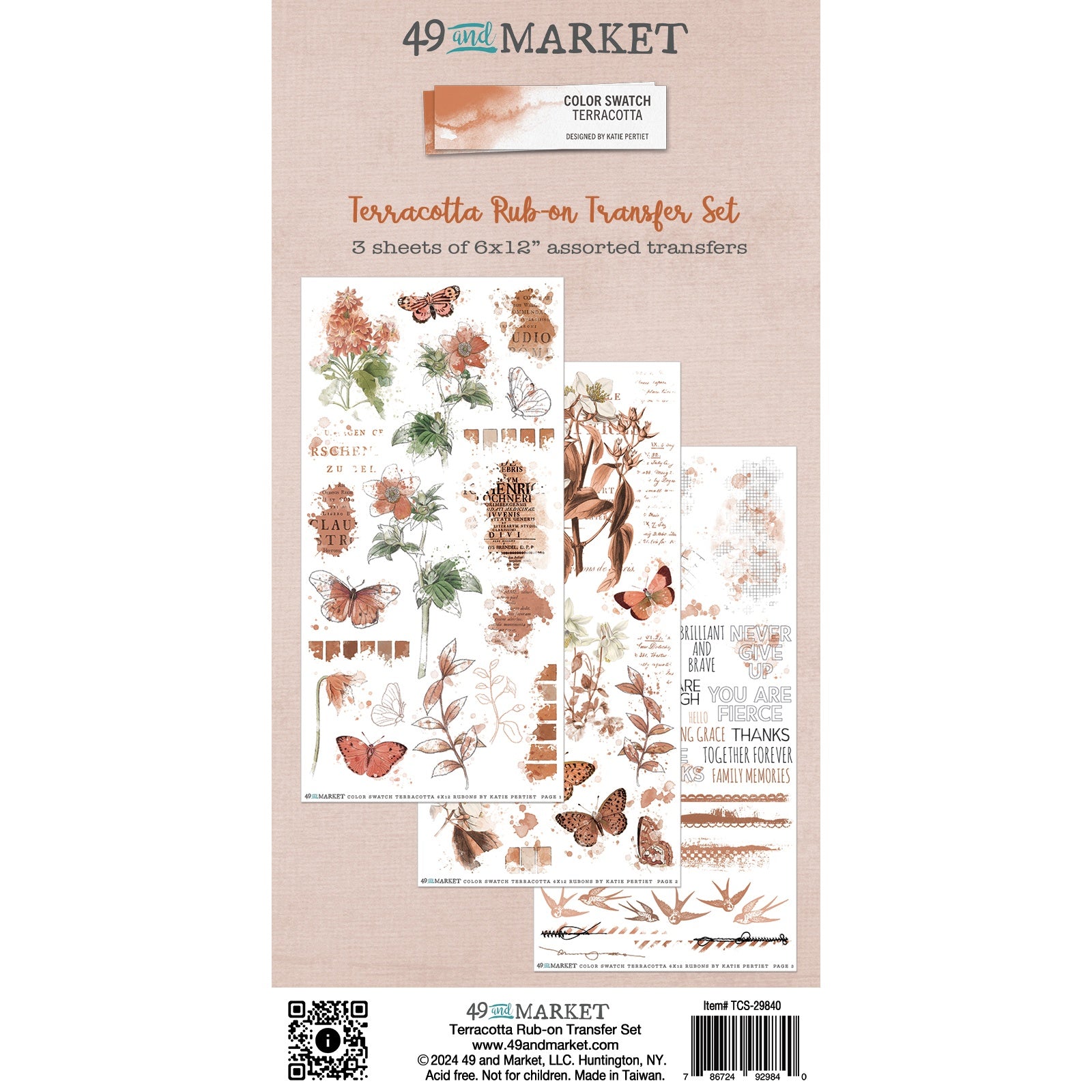 49 and Market Color Swatch Rub-On Transfer Set