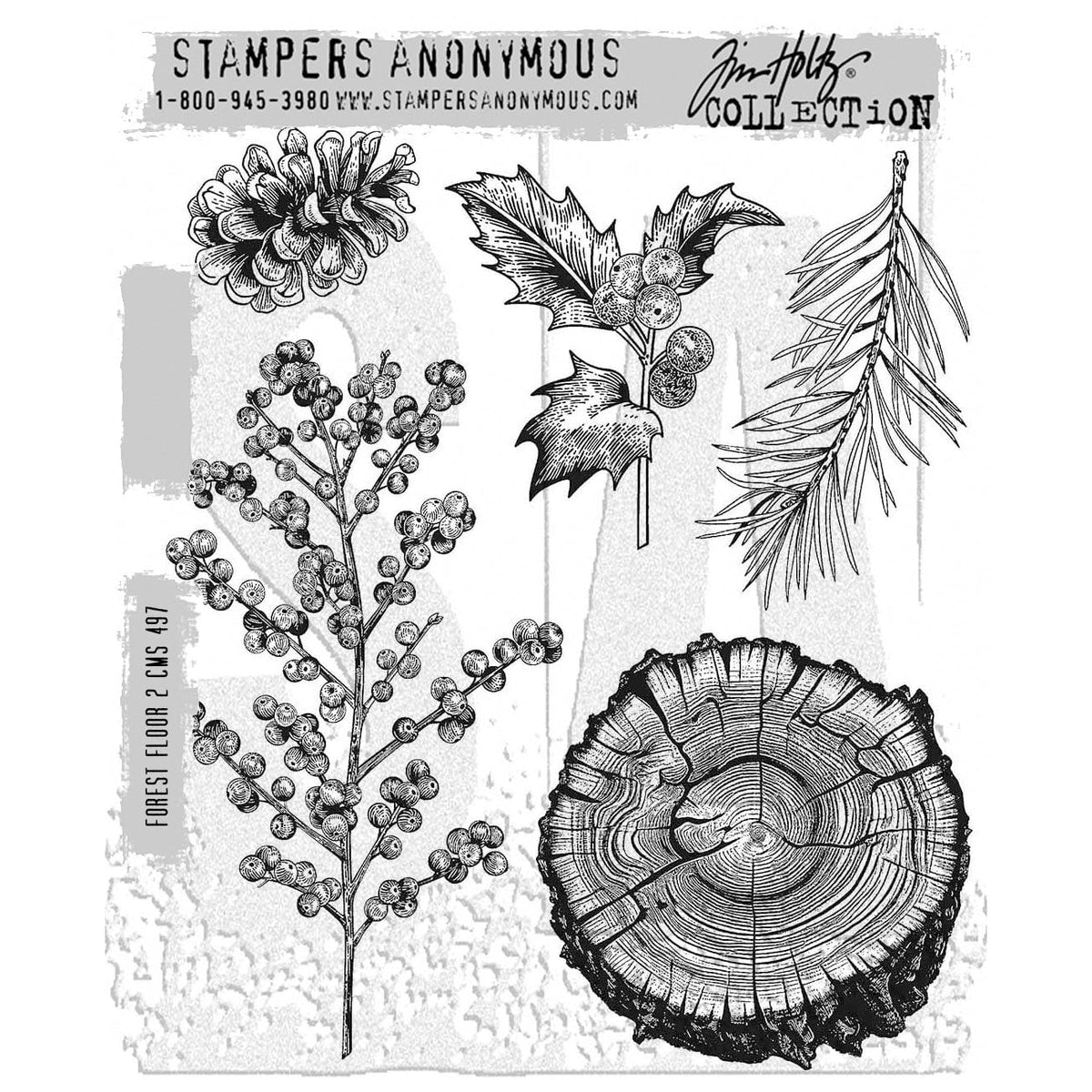 Tim Holtz Cling Stamps - Flowers, Leaves & Botanicals