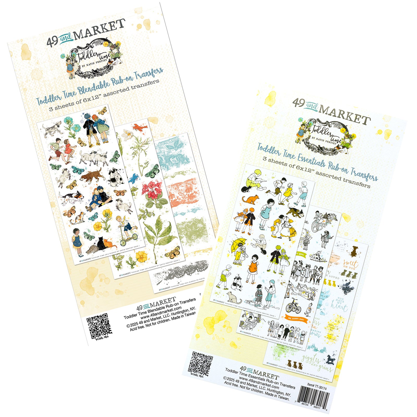 49 And Market Toddler Time Rub-On Transfer Set
