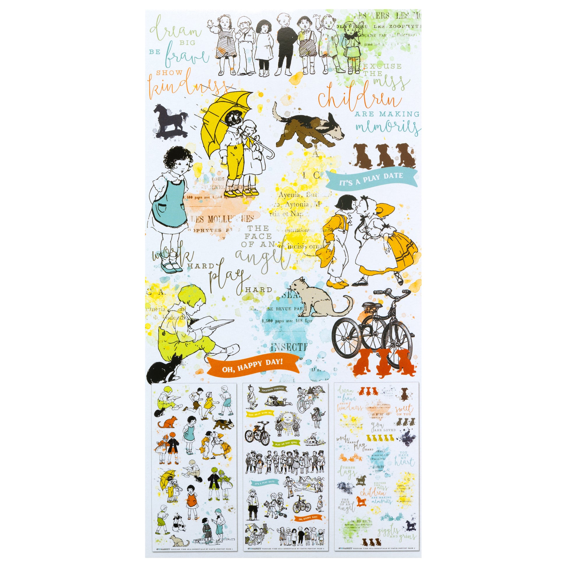 49 And Market Toddler Time Rub-On Transfer Set