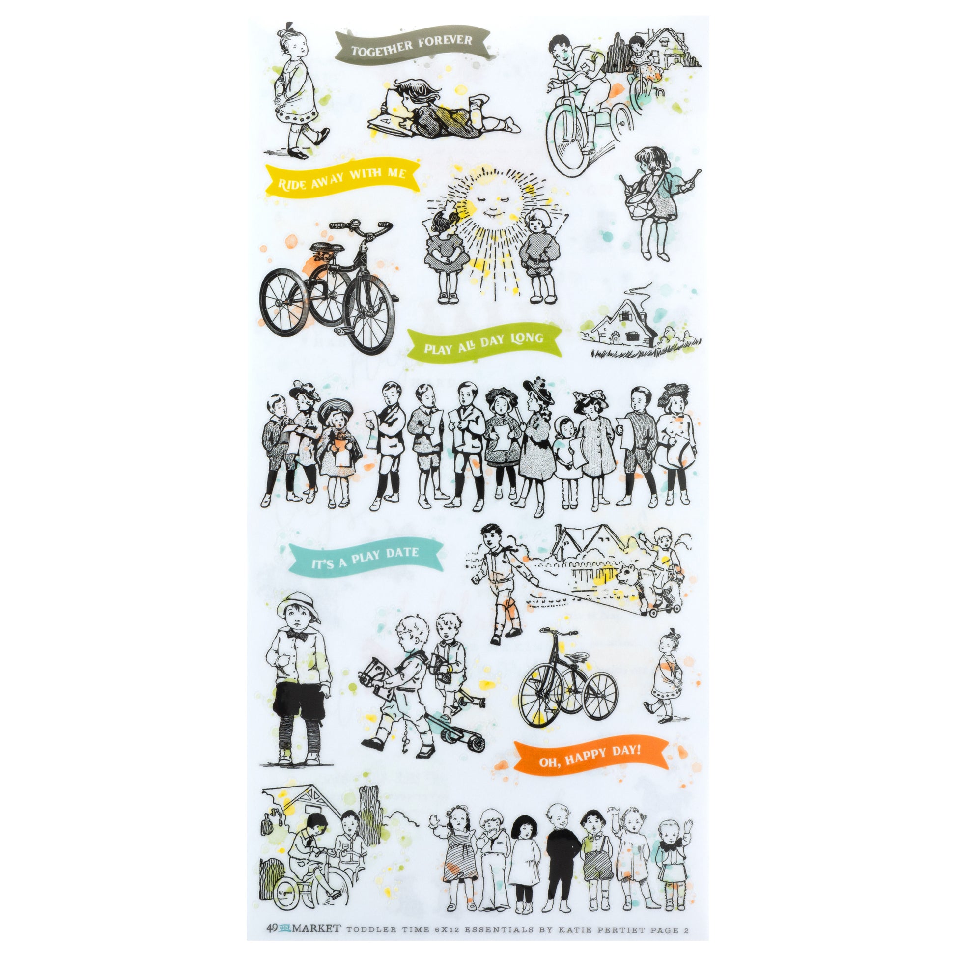 49 And Market Toddler Time Rub-On Transfer Set