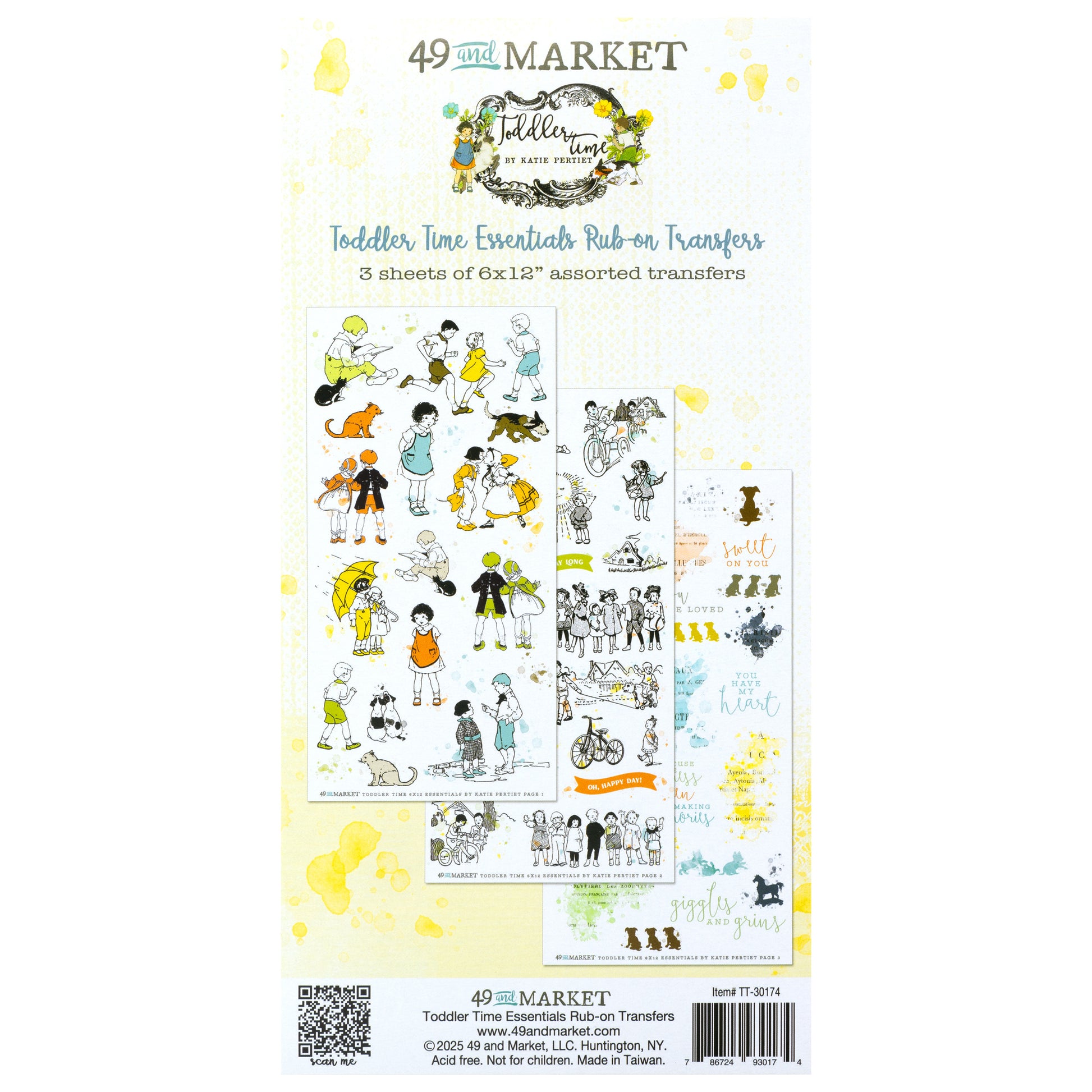 49 And Market Toddler Time Rub-On Transfer Set