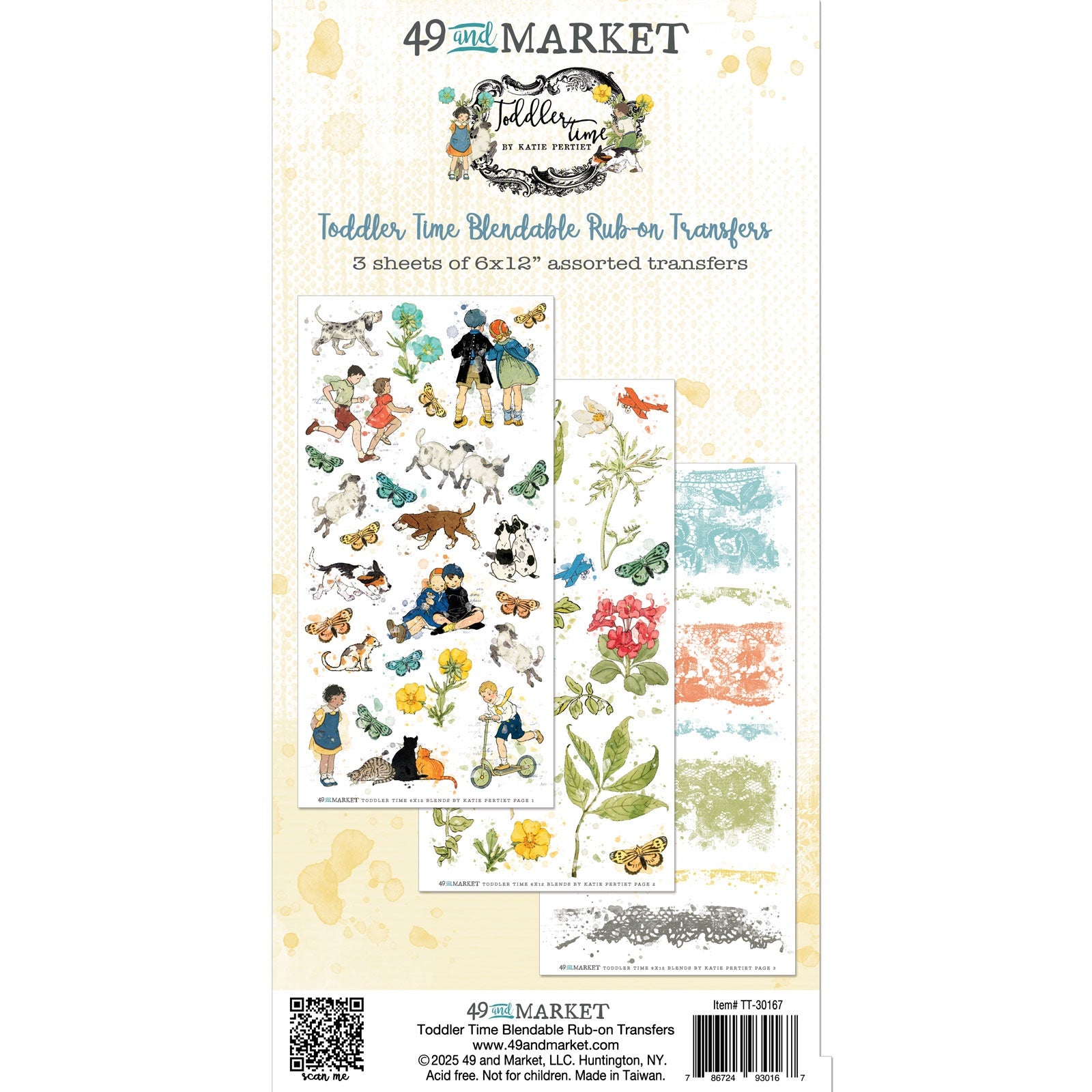 49 And Market Toddler Time Rub-On Transfer Set