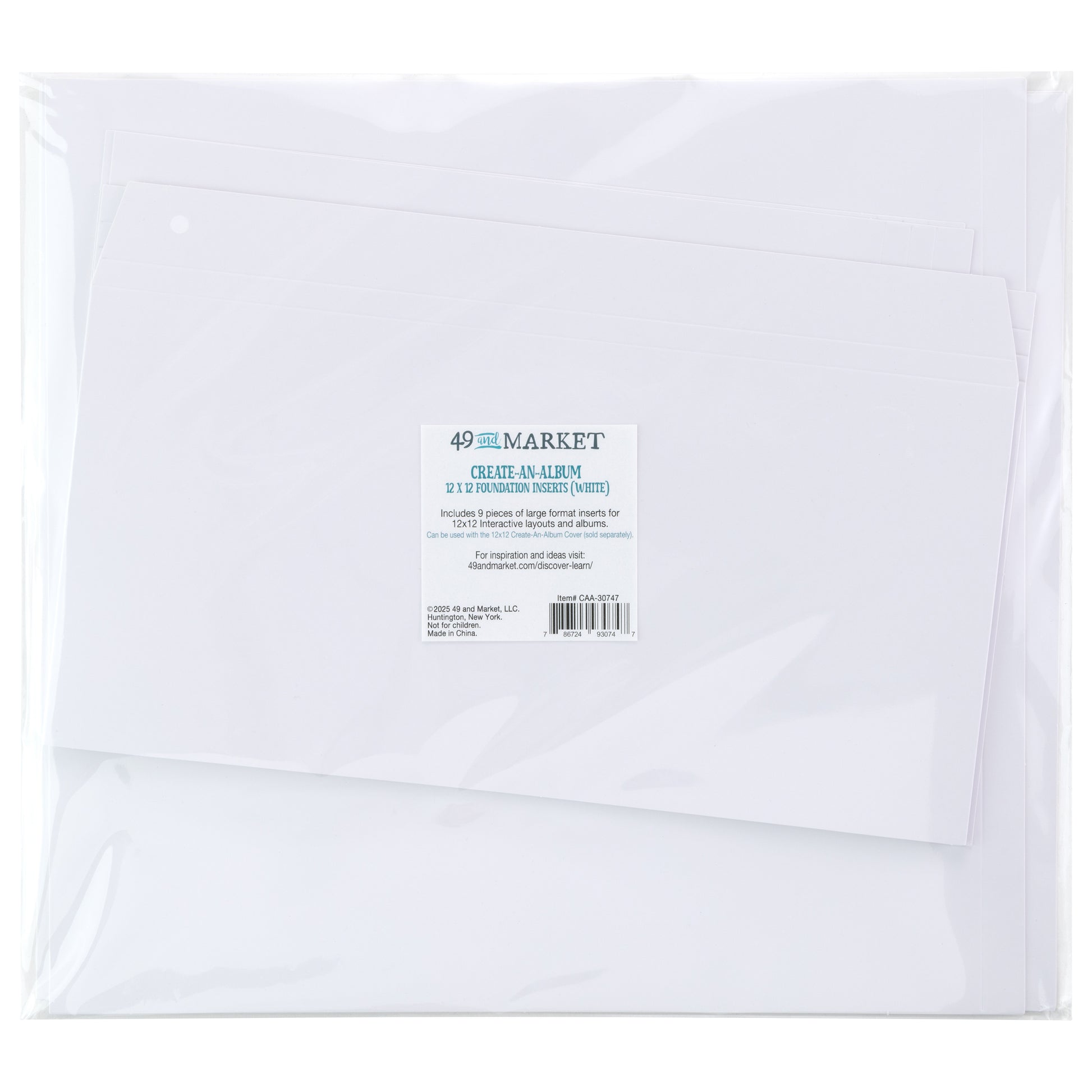 49 And Market Create-An-Album 12x12" Foundation Inserts - White or Black