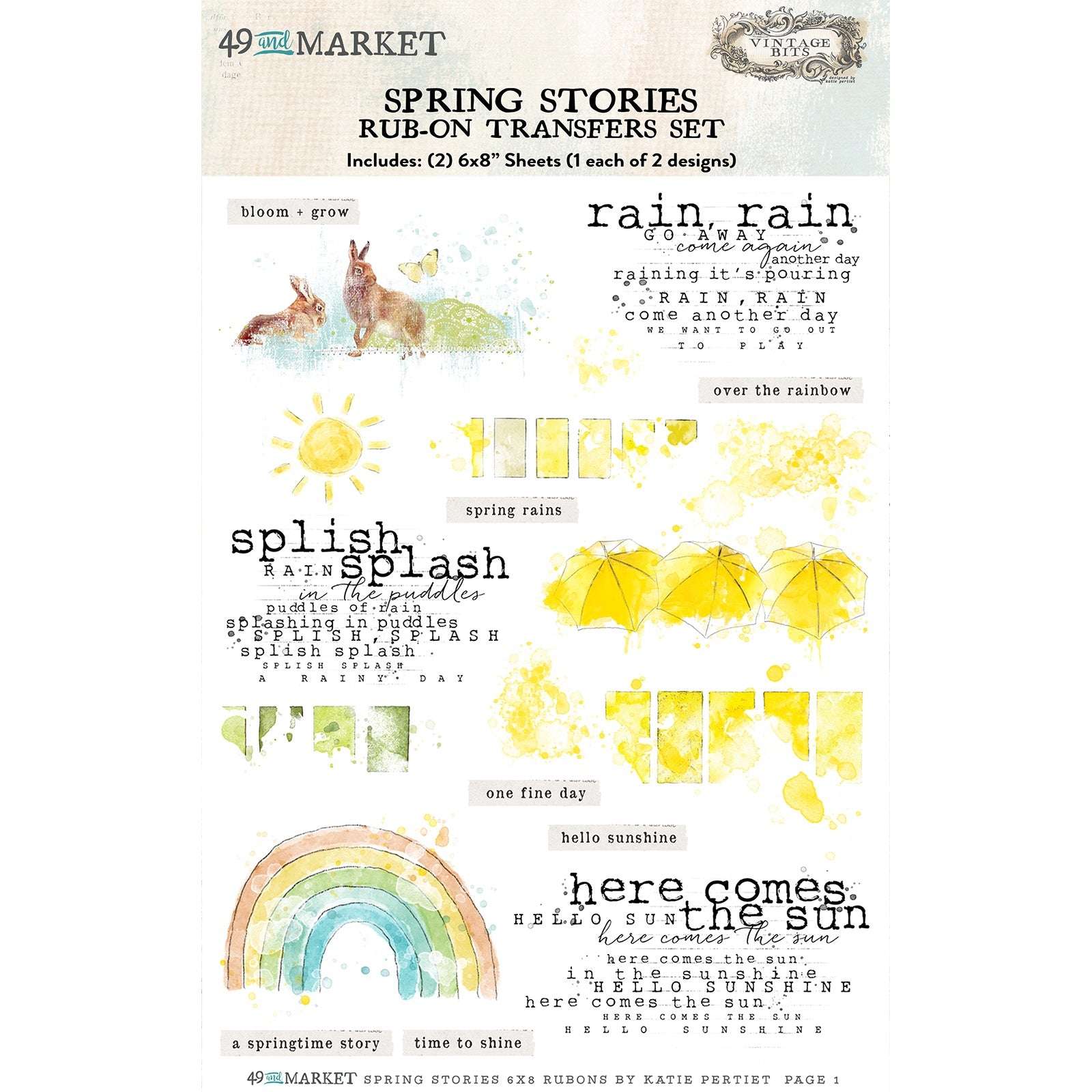 49 And Market Rub-On Transfer Set