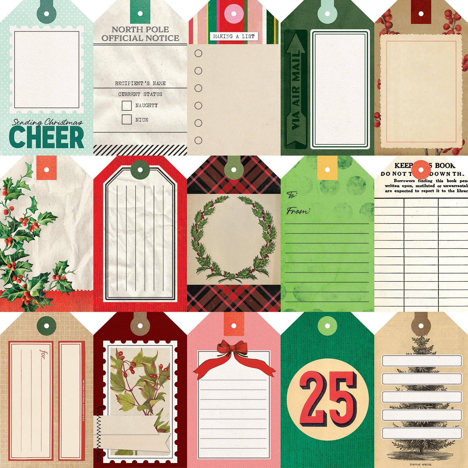 49 & Market Vicki Boutin Mistletoe and Memories Double-Sided 12x12" Cardstock, 20 sheets - Available in Multiple Styles