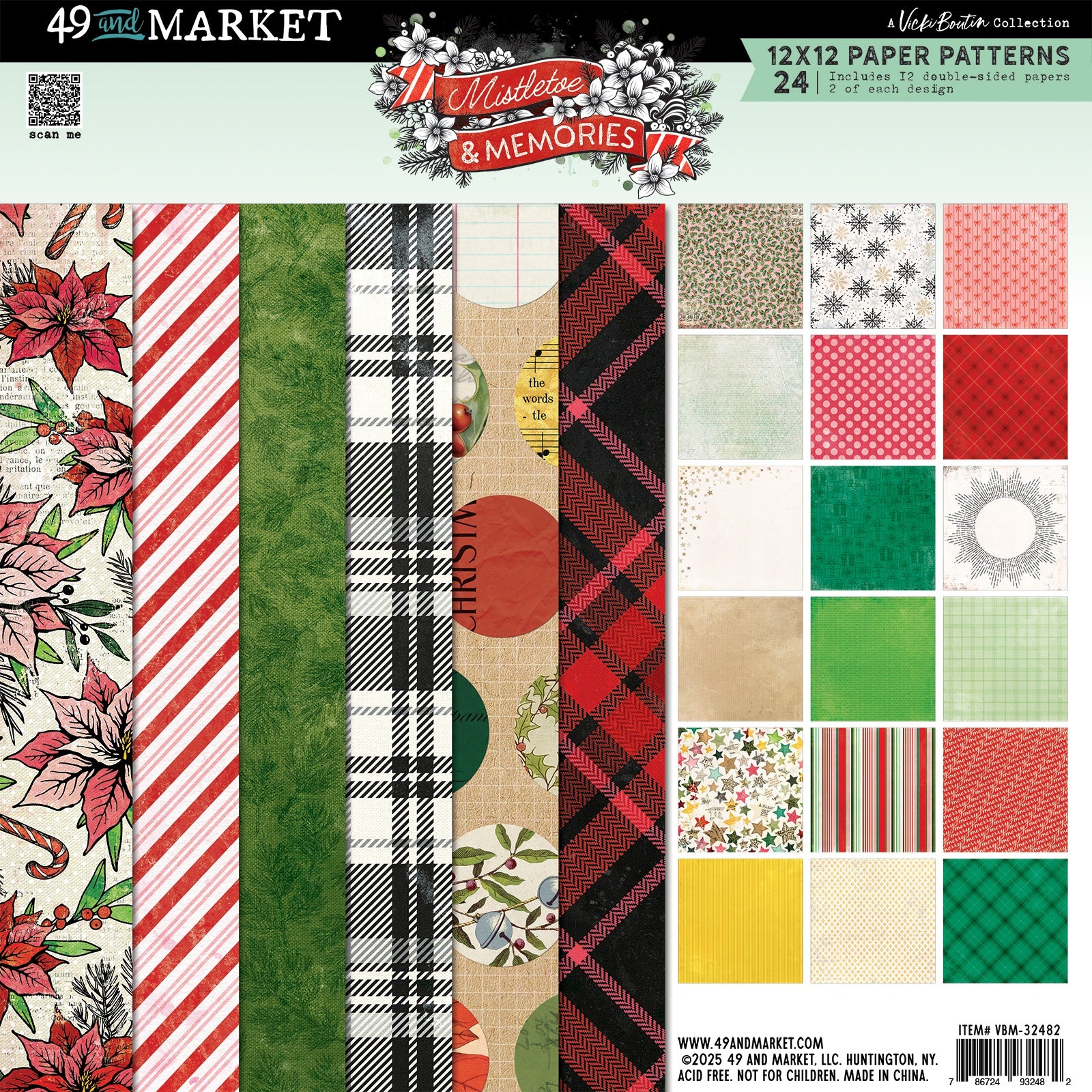 49 And Market Vicki Boutin Mistletoe and Memories 12x12" Paper Pad